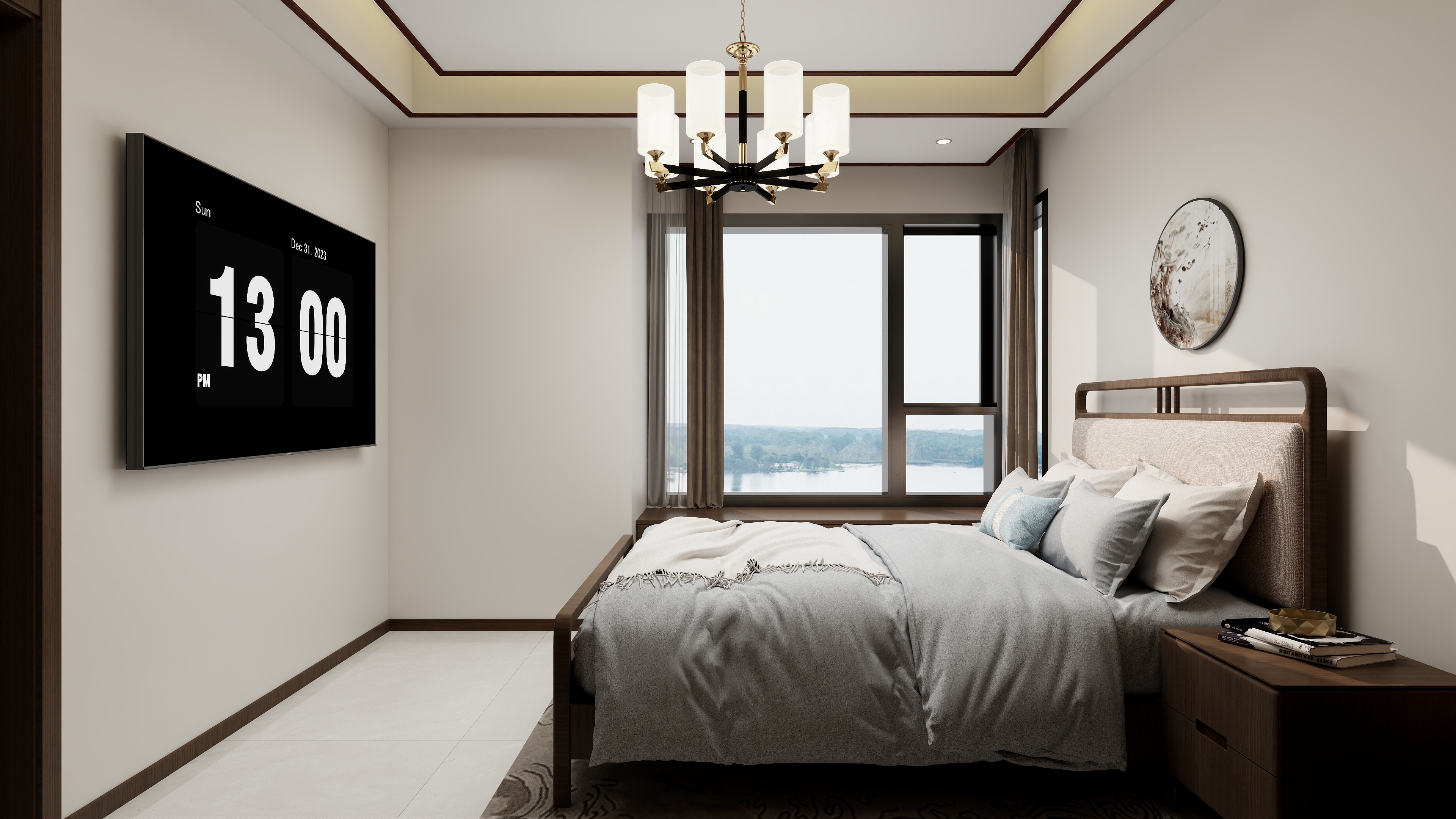 XD255-中式简装123平装修效果图