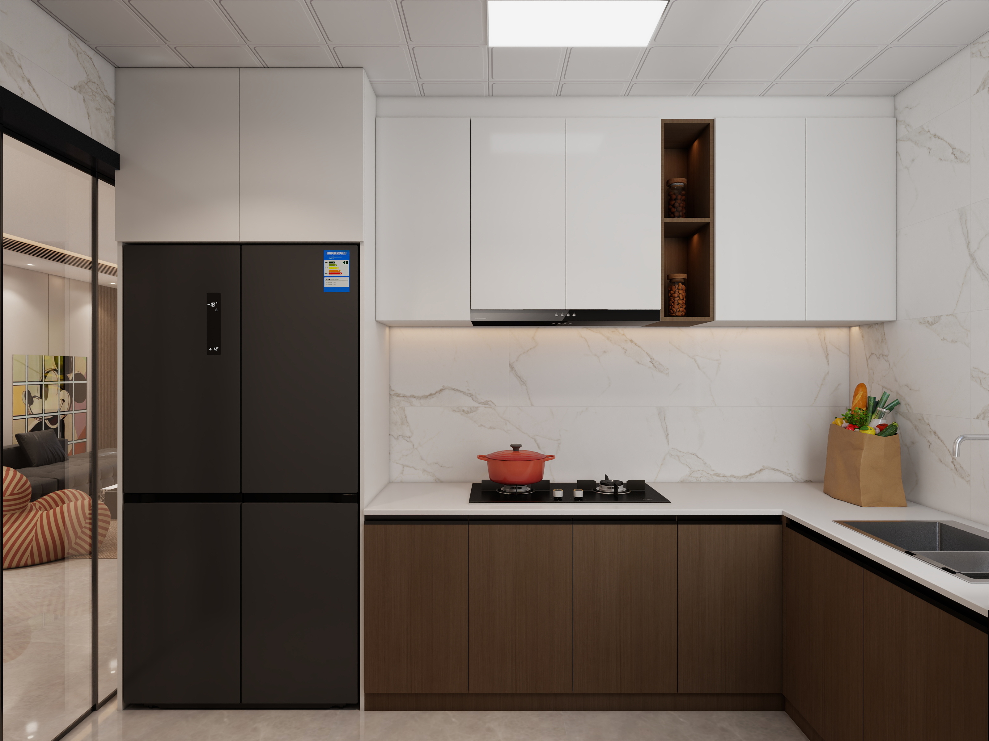 Superoo-现代轻奢120²两室一厅一厨一卫装修效果图