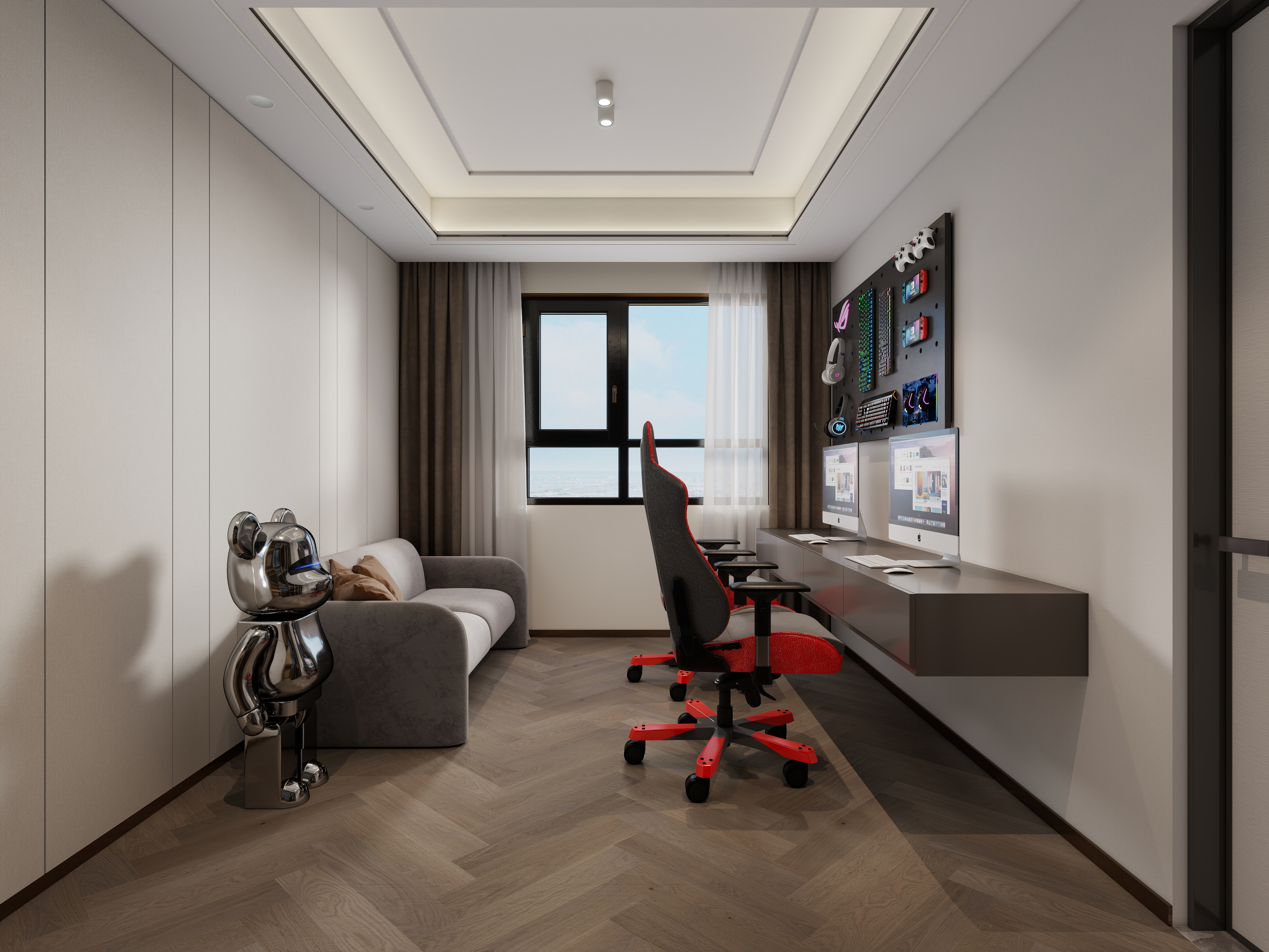 胖头鱼设计-金地阅千峯145㎡现代轻奢风三室装修效果图