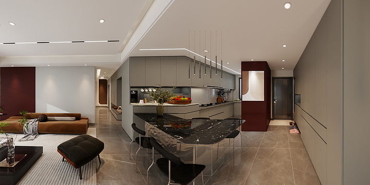 设计师I观海-深蓝中心135-改隔阳台-装修设计方案