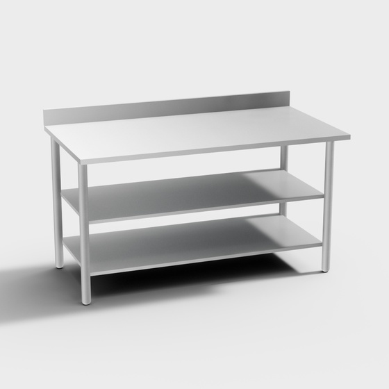 Elegant Gray Preparation Table 3D Model for Various Uses