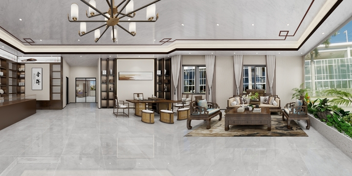 仟寻设计工作室-168平中式沉香茶室店-装修设计方案