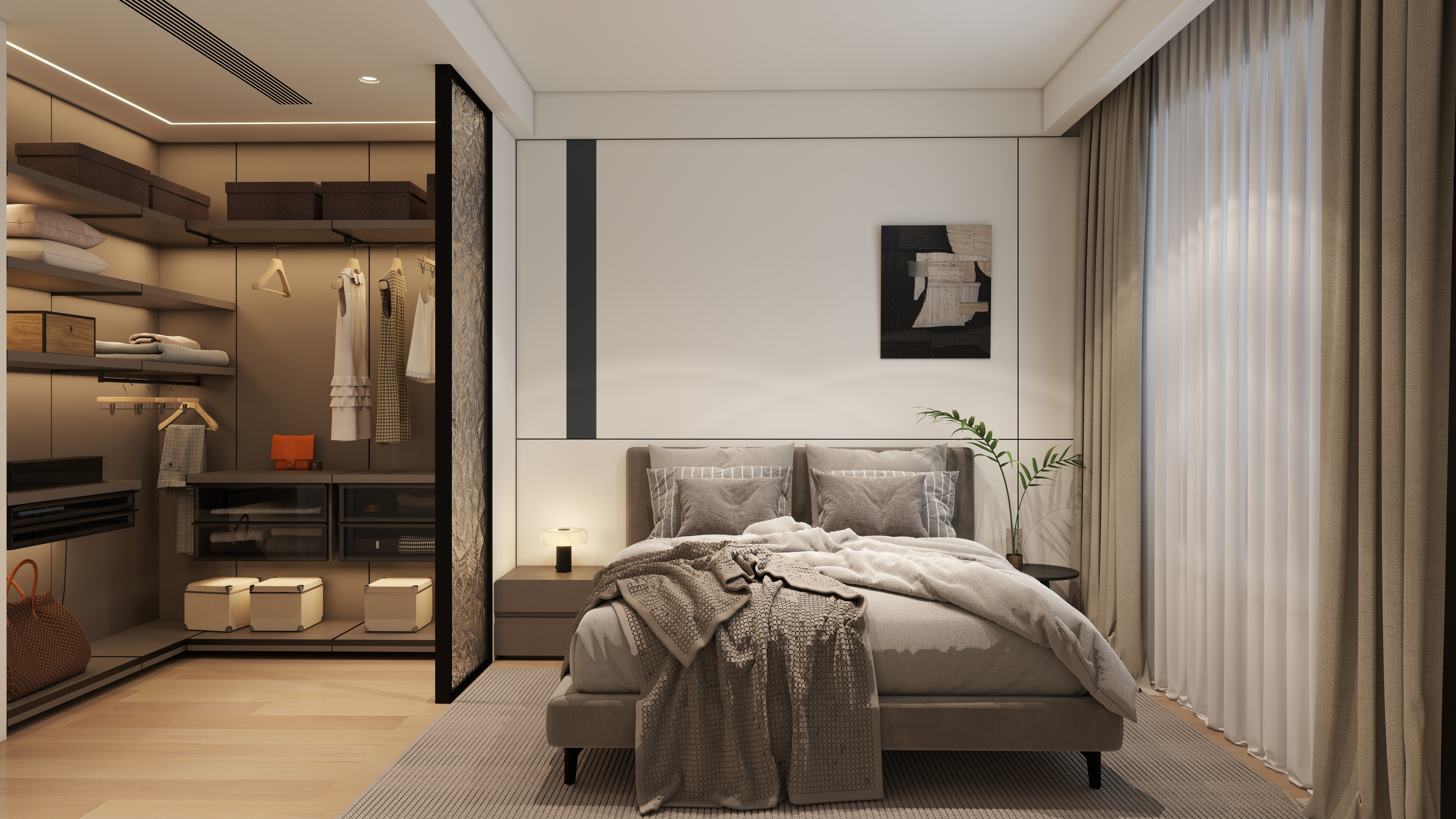 大金空调官方-150㎡浅色系现代极简  干净清爽，空间显大！装修效果图