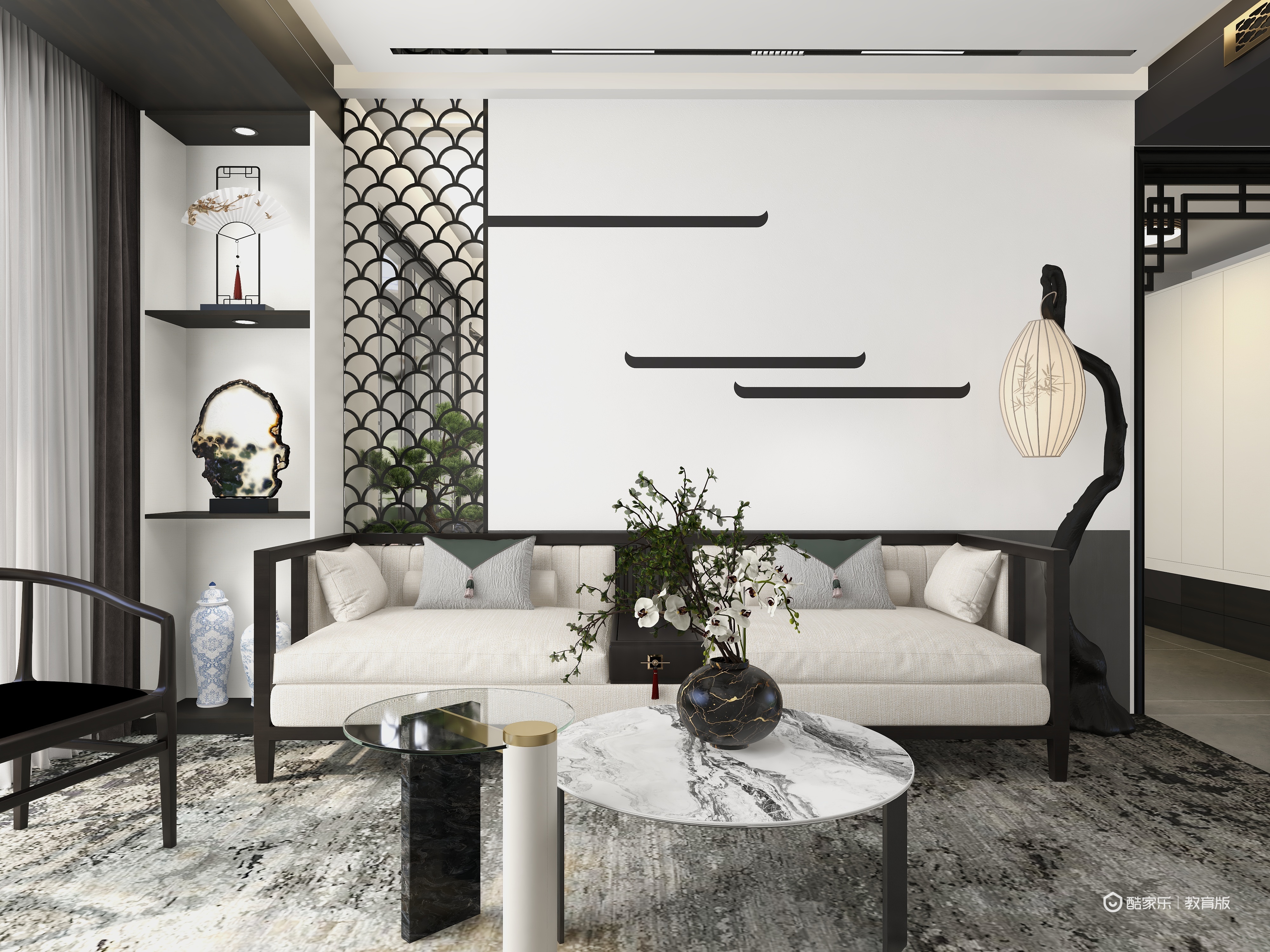 舟66-墨黛-徽派建筑灵感下的东方美学-装修设计方案