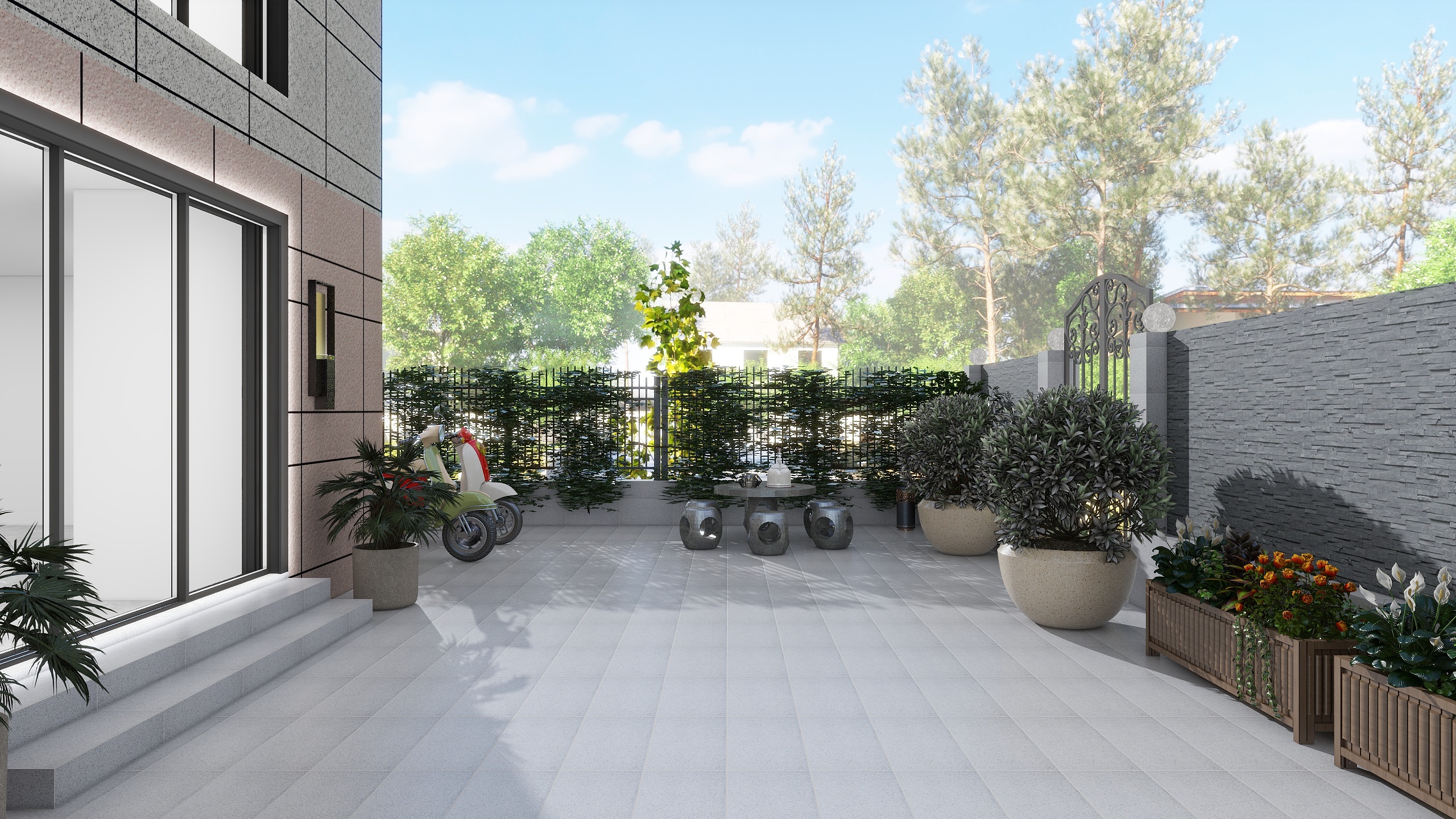 设计师玉京子-锦城迎宾府16栋花园装修效果图