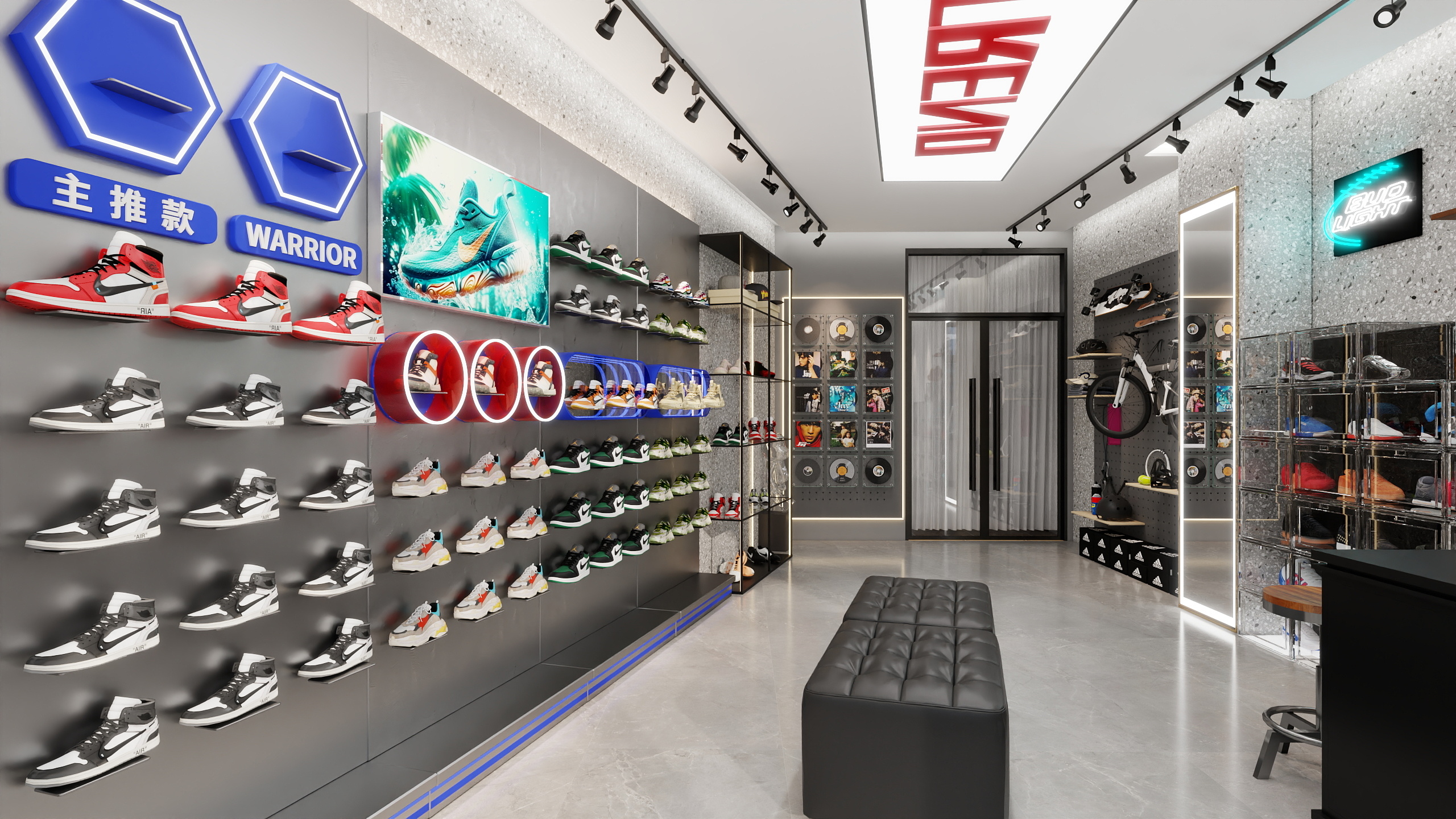 拾月三-潮牌鞋店-装修设计方案