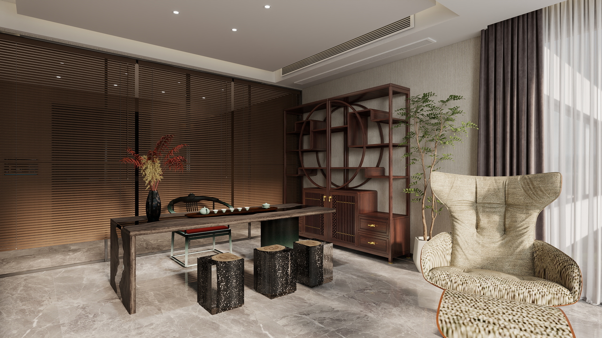 吴所谓..-阅湖台现代简约236㎡5室装修效果图