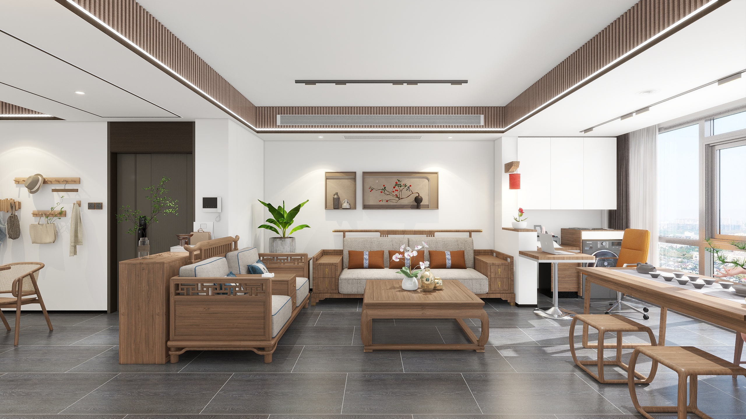 神马云在线-薄刀峰景区民宿117㎡3室装修效果图