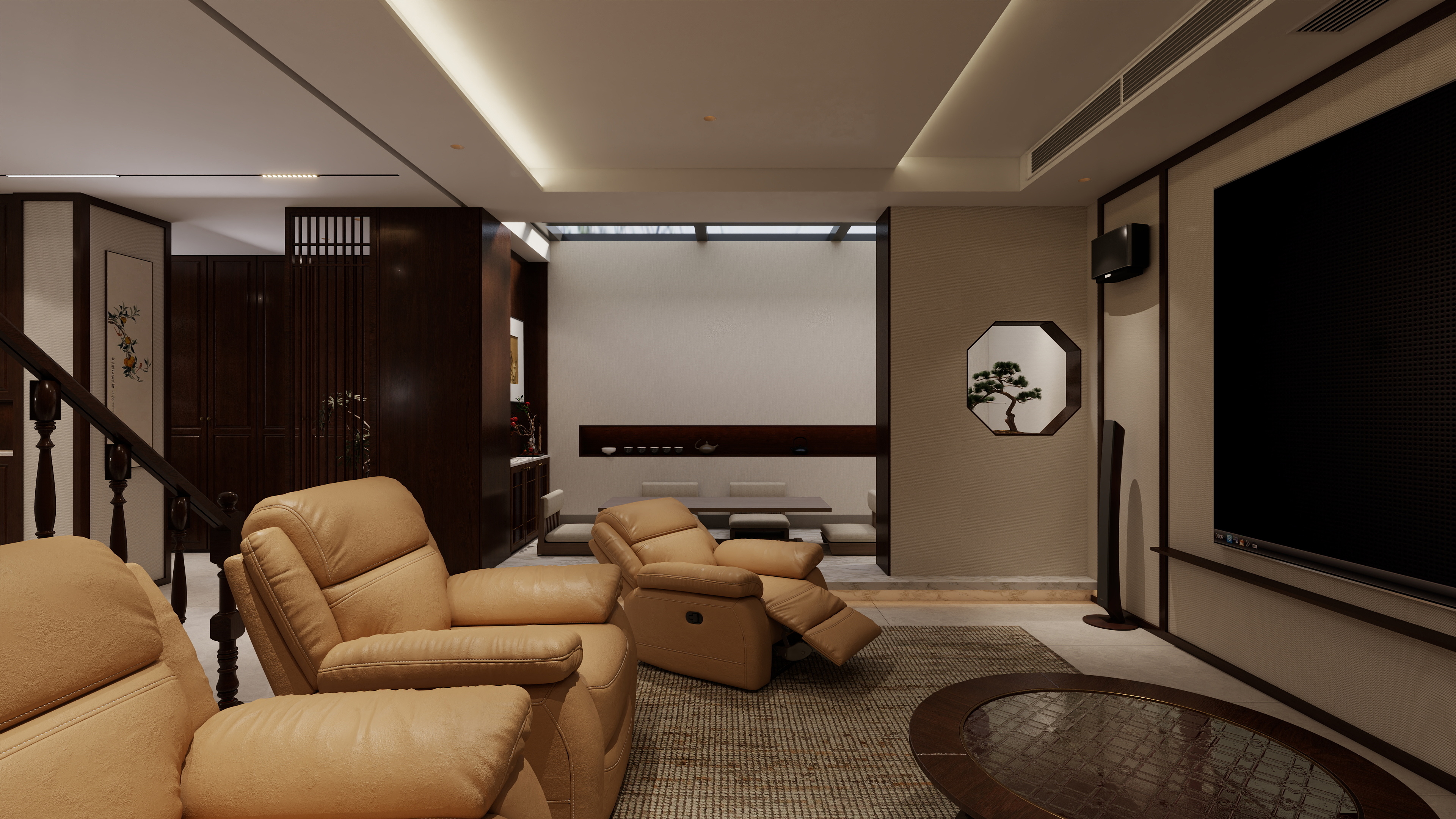 柏悦全案设计工作室-滨河蓝庭 - 新中式-装修设计方案