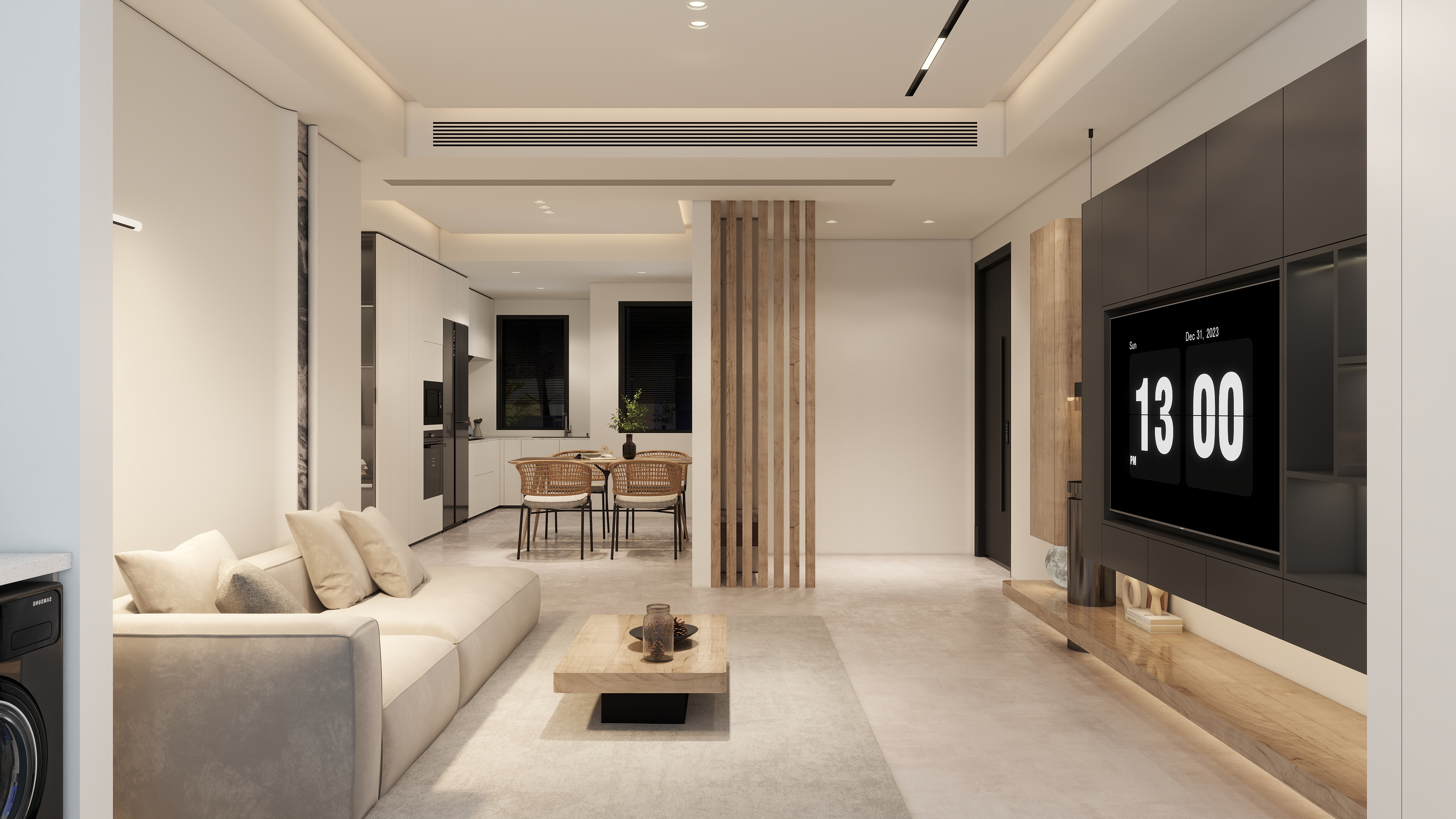 大金空调官方-150㎡浅色系现代极简  干净清爽，空间显大！装修效果图