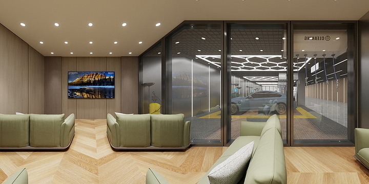 阿震-洗车养护中心-装修设计方案