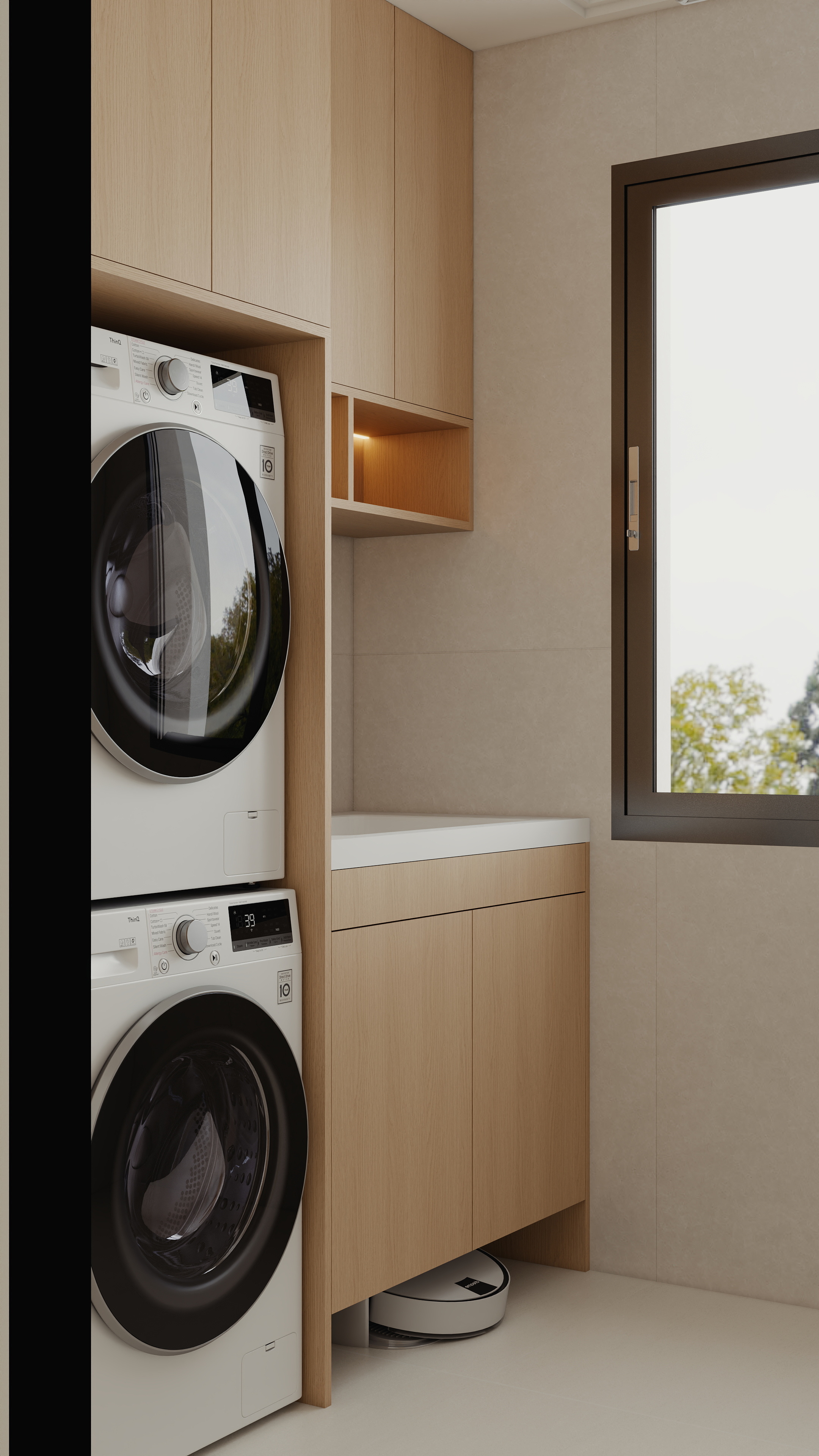 王玻-112㎡3室原木奶油装修效果图