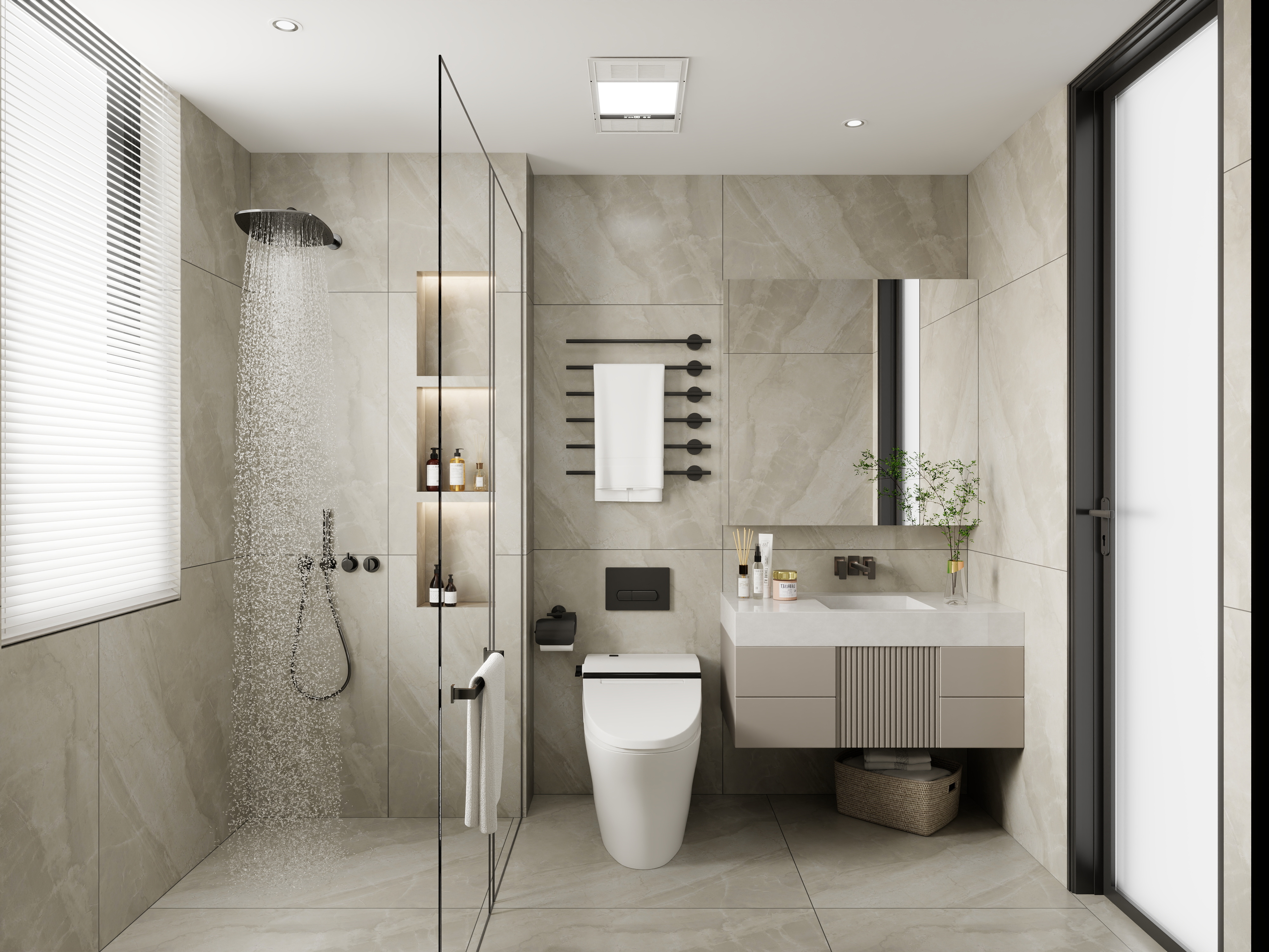 万严设计师-现代卫生间全景111631306-装修设计方案