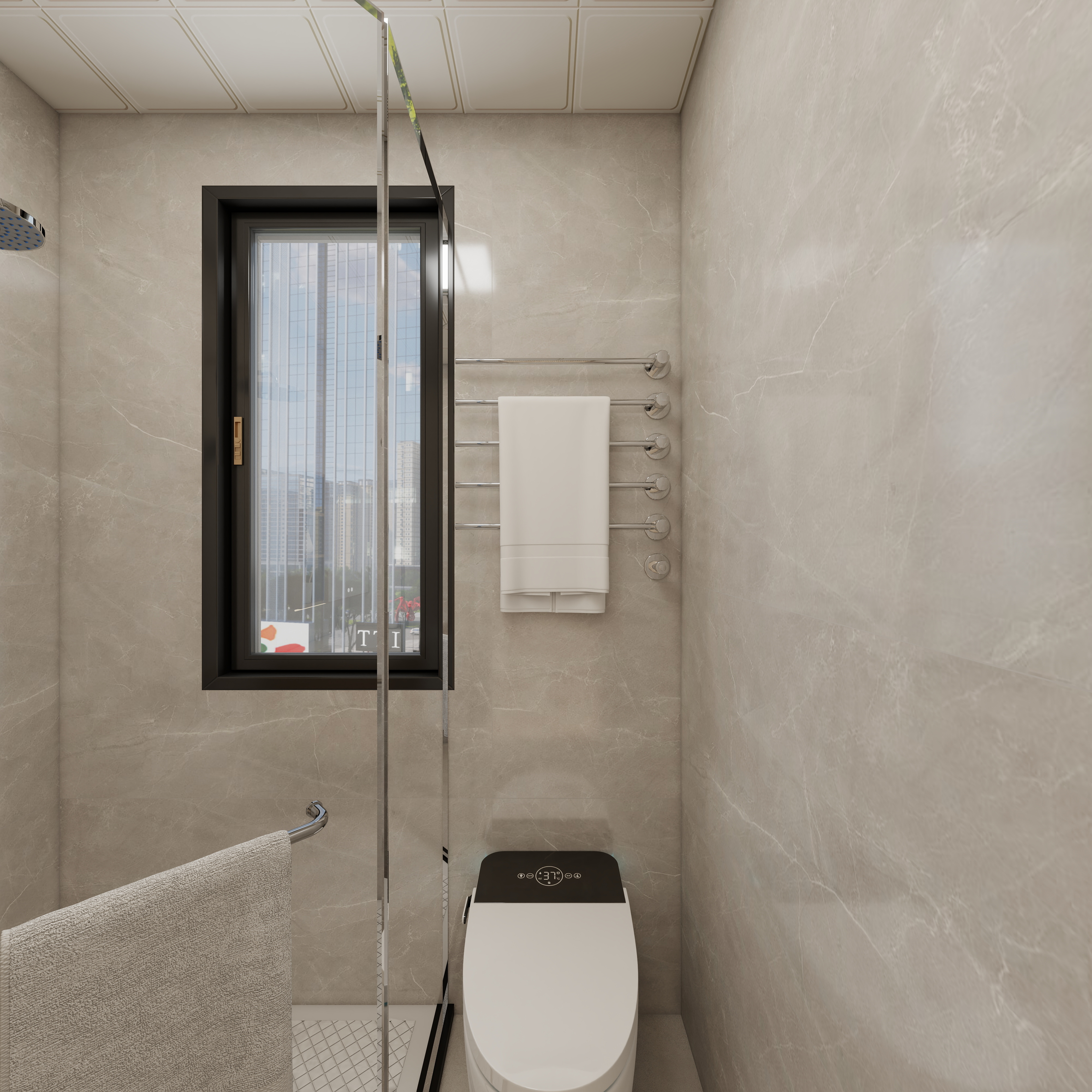 壹诺设计工作室-117㎡3室-原木风 一层卫生间装修效果图第3张