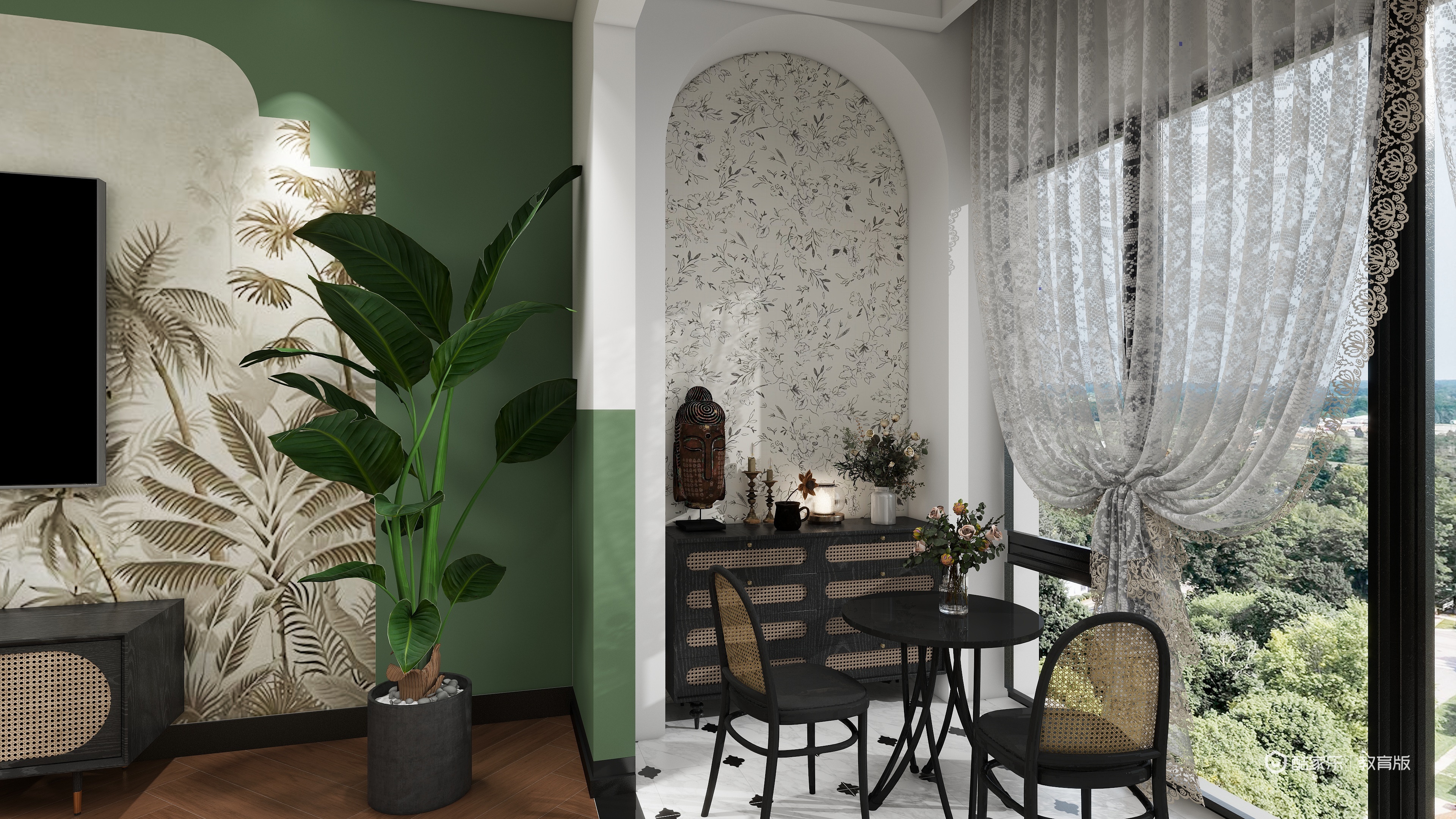 魏睿DfIs-南洋意境一层客餐厅装修效果图第5张