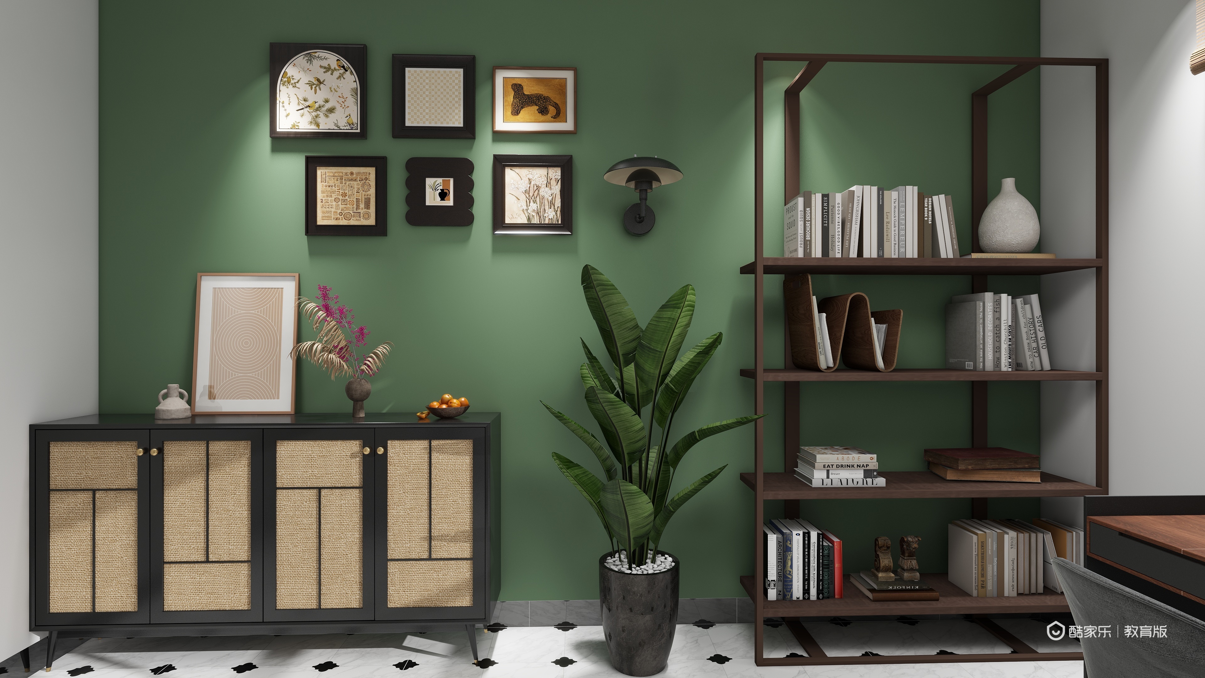 魏睿DfIs-南洋意境一层书房装修效果图第1张