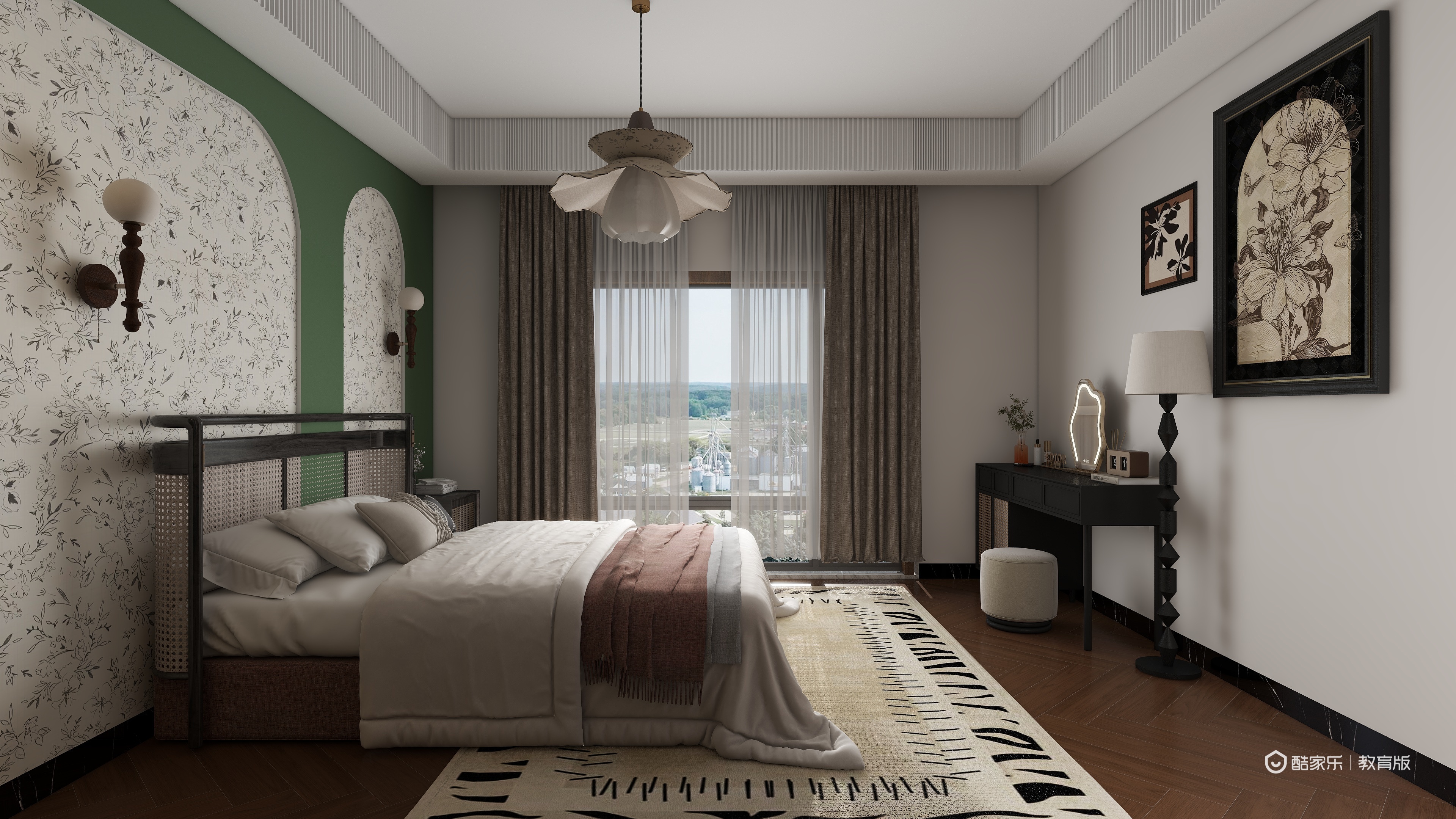 魏睿DfIs-南洋意境一层主卧装修效果图第2张