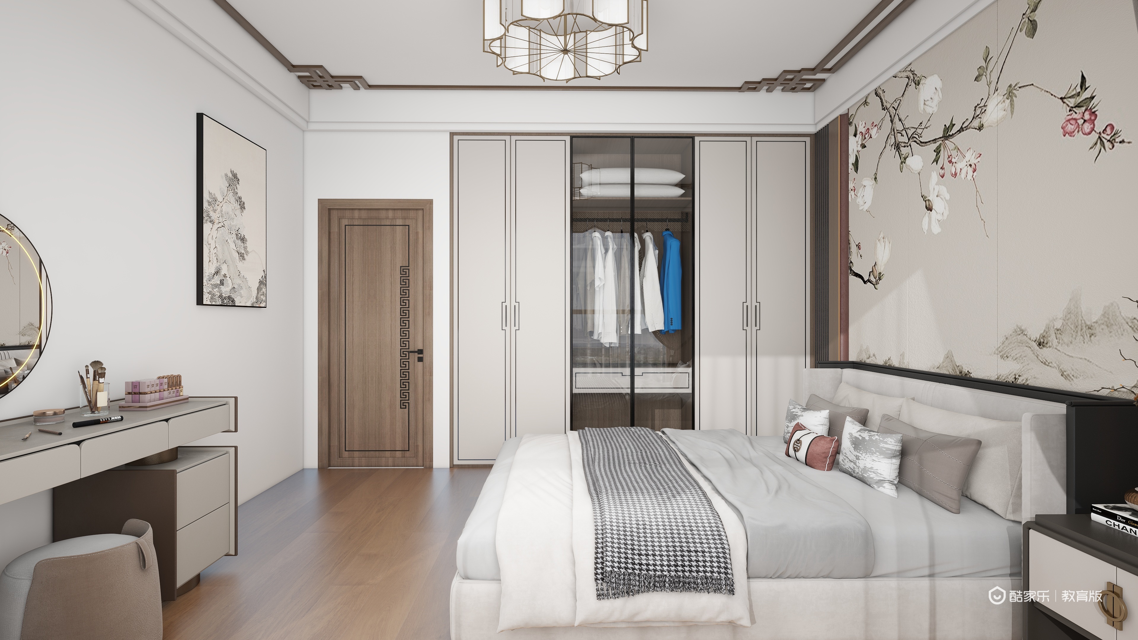 杨新雨tQPY-新中式121㎡2室一层次卧装修效果图第2张