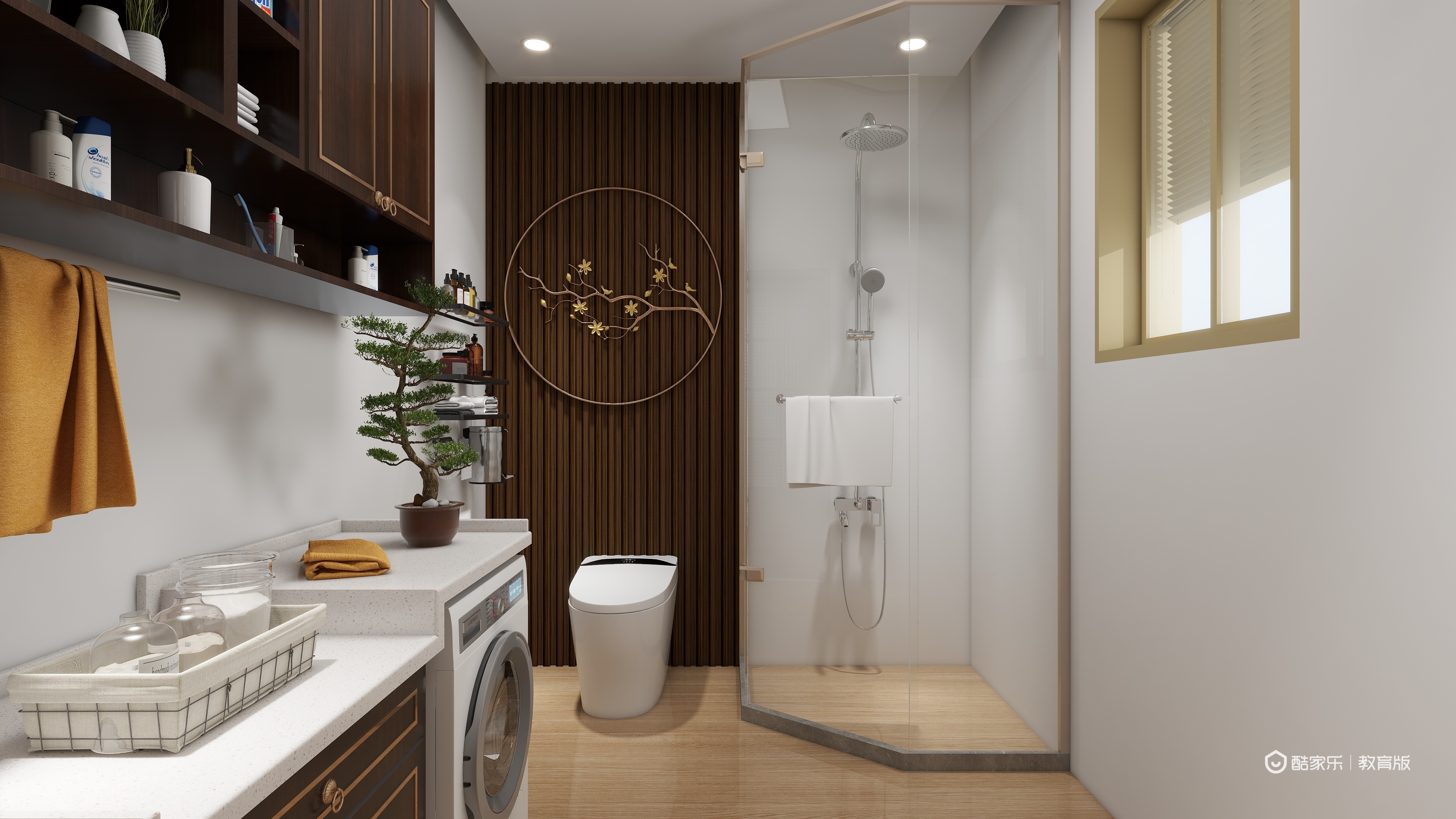 杨新雨tQPY-新中式121㎡2室一层卫生间装修效果图第1张