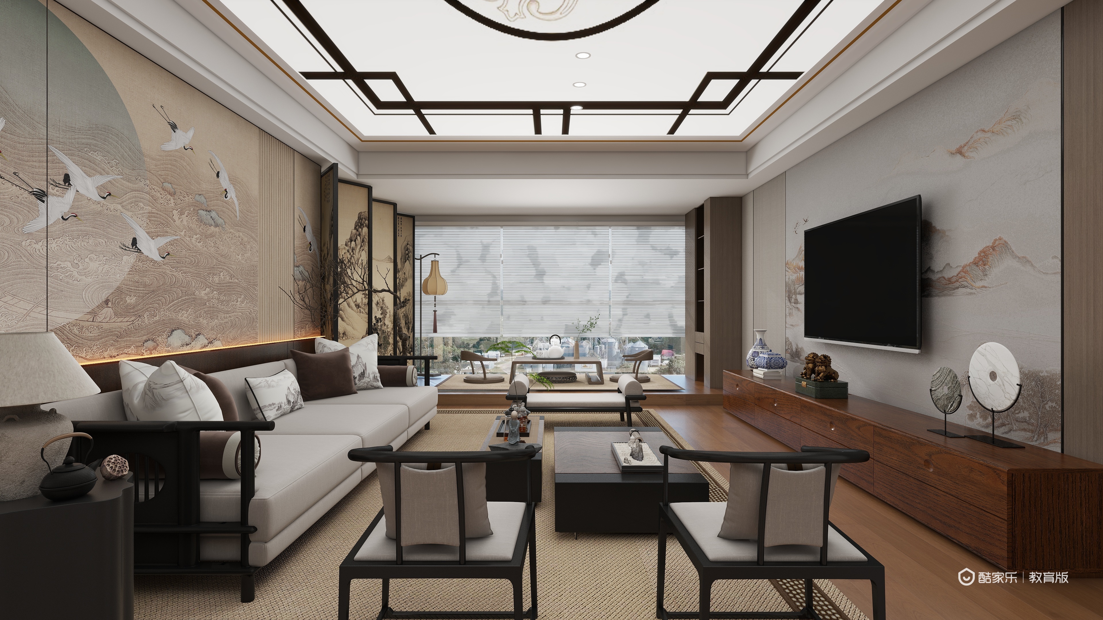 杨新雨tQPY-新中式121㎡2室装修效果图