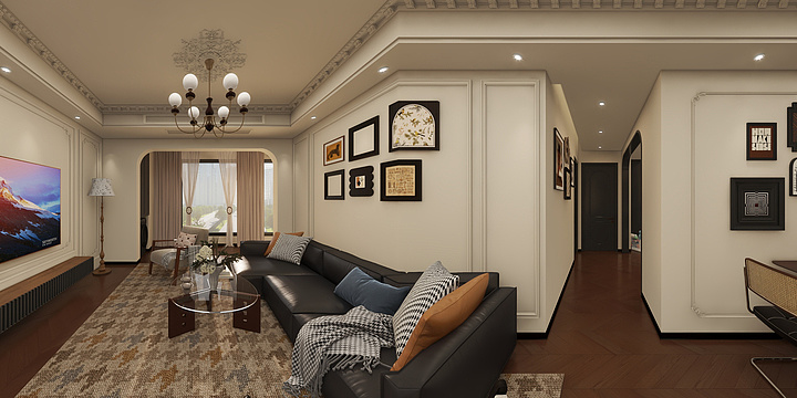 董绪潮-天润府北区顶楼复式法式复古-装修设计方案