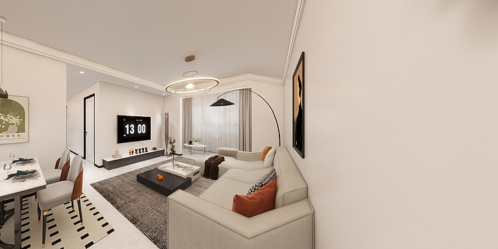 Hello-琳-城阳和达和园120平效果图-装修设计方案