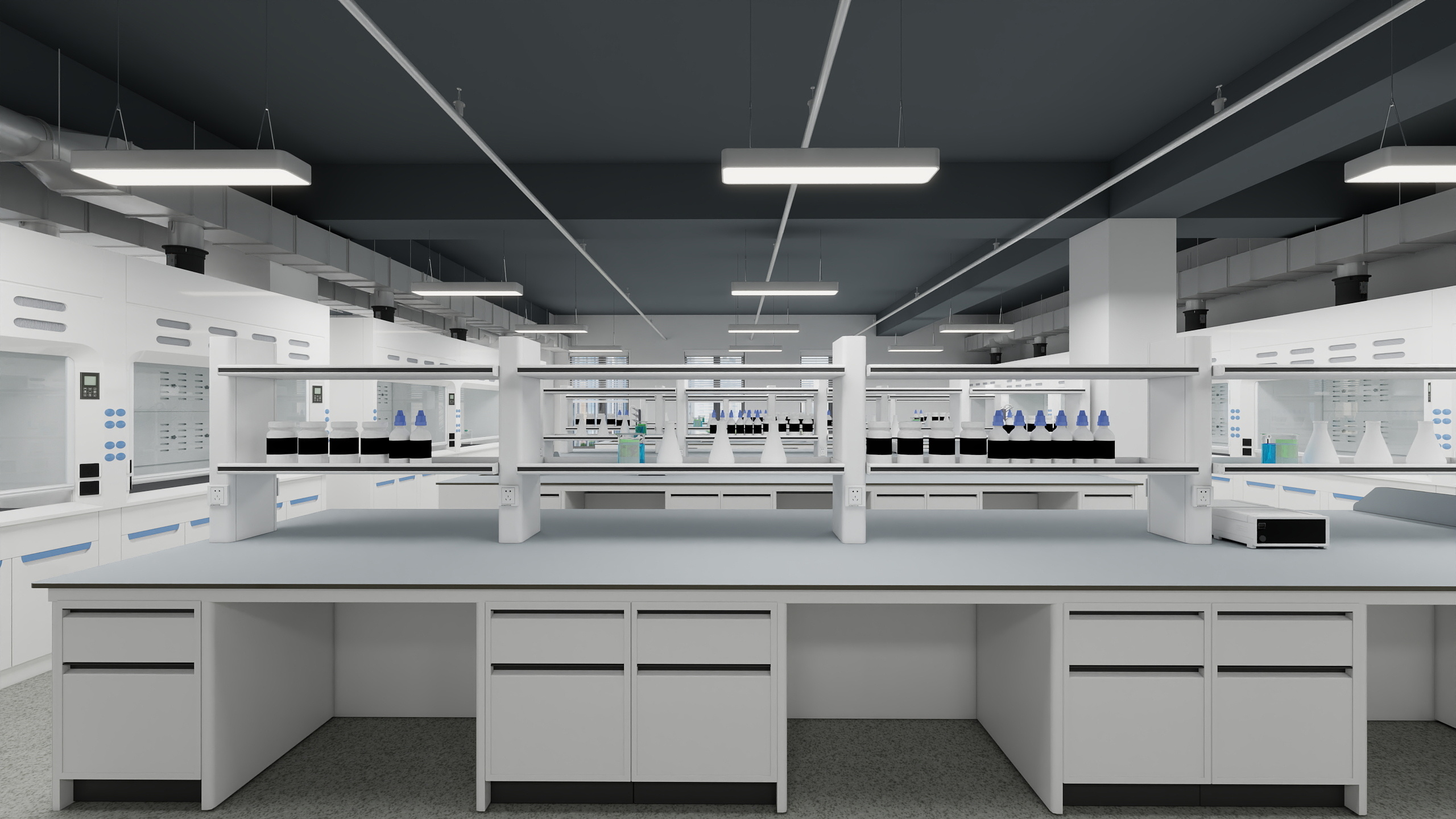 现代实验室设计-长矿检测实验大楼_实验室设计-装修设计方案