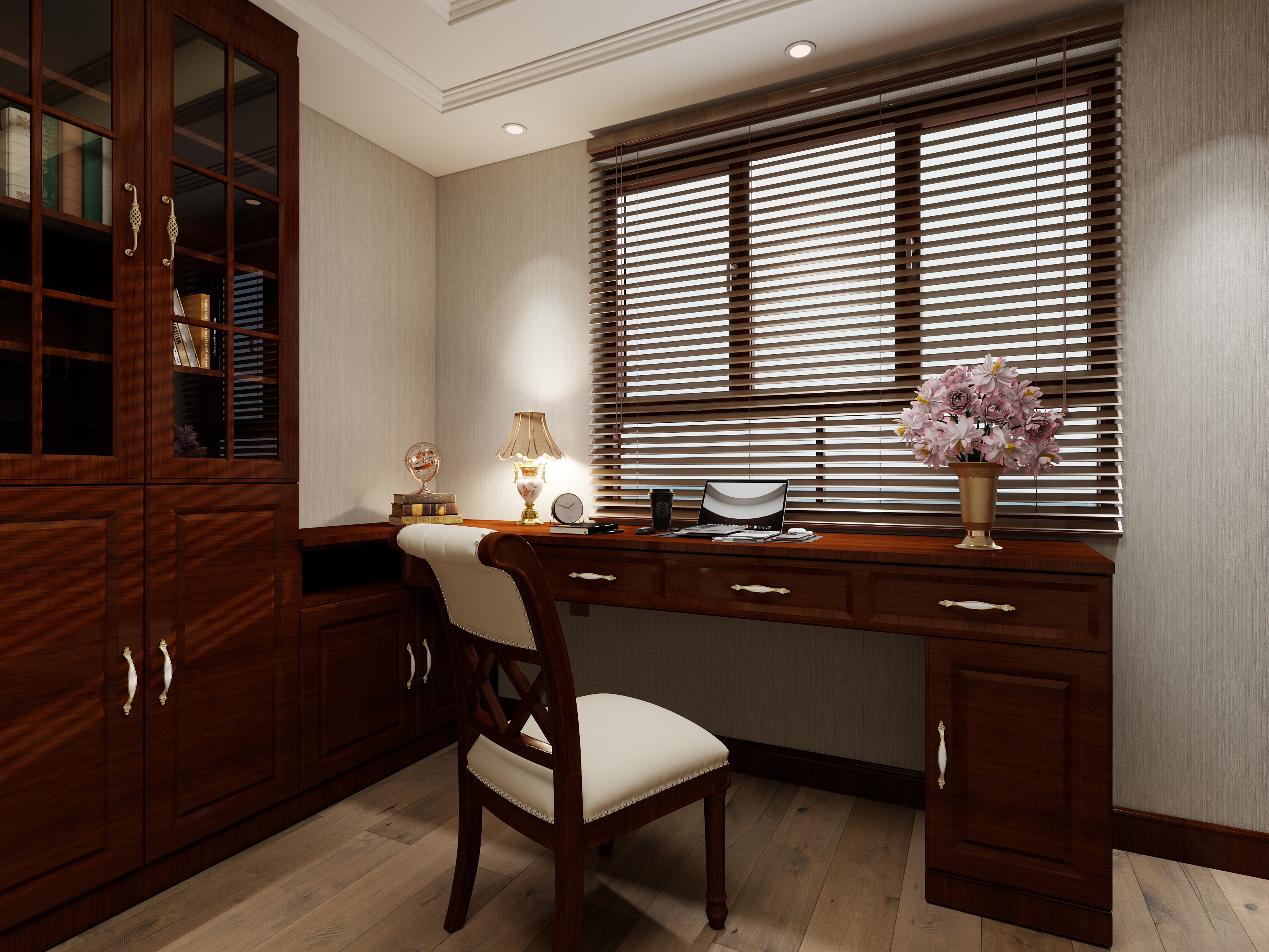 莲成装饰装修设计-郡悦府小区美式140㎡3室装修效果图