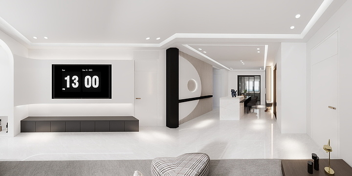 钰锦设计-和平里-132平  黑白灰-装修设计方案