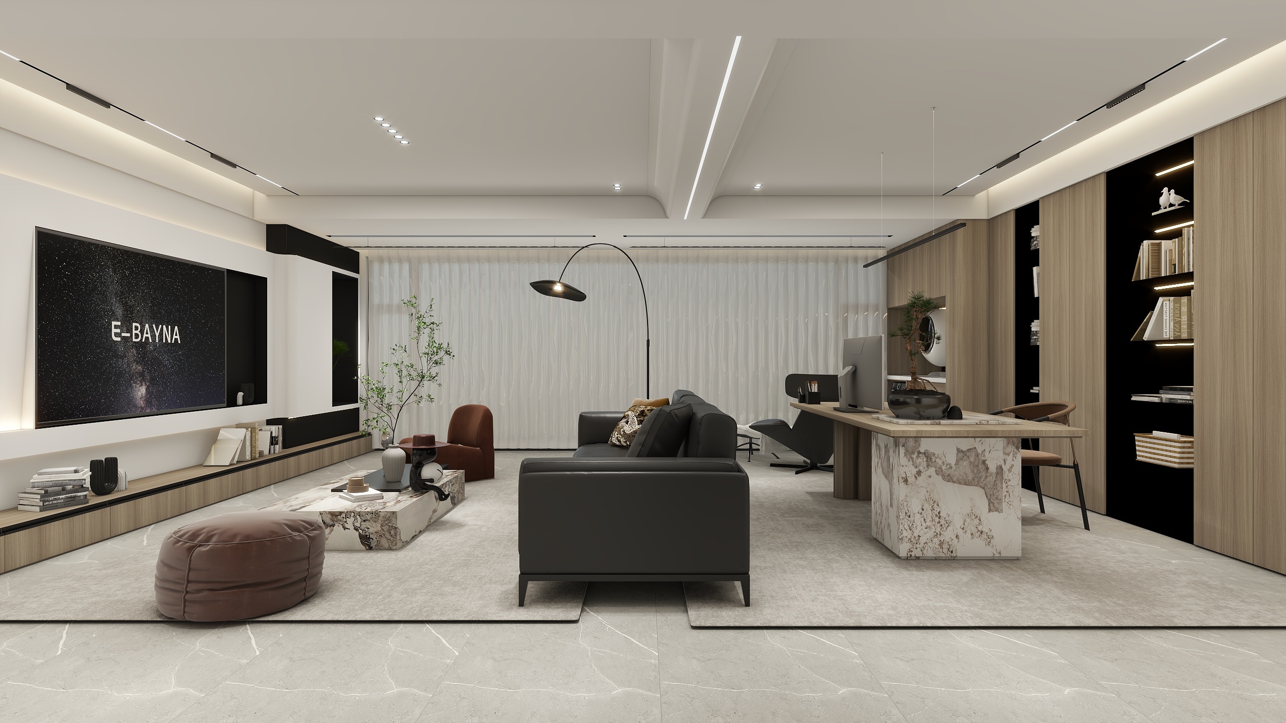 三筑装饰-设计师-集贤华府140m²意式极简-装修设计方案