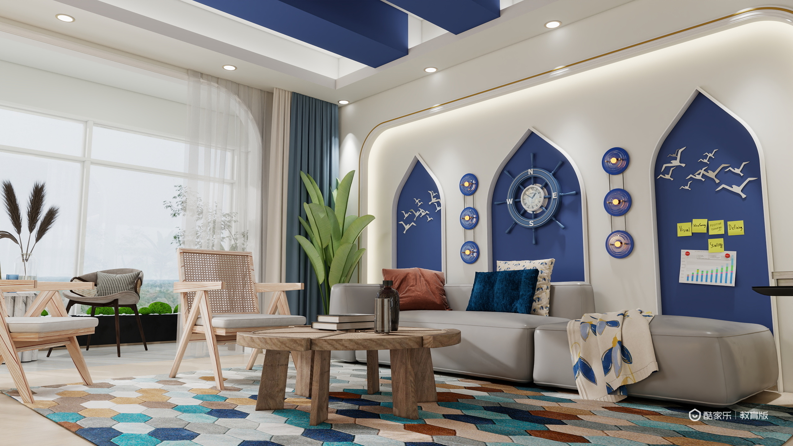 马程想-晨胧华庭住宅小区167㎡4室装修效果图