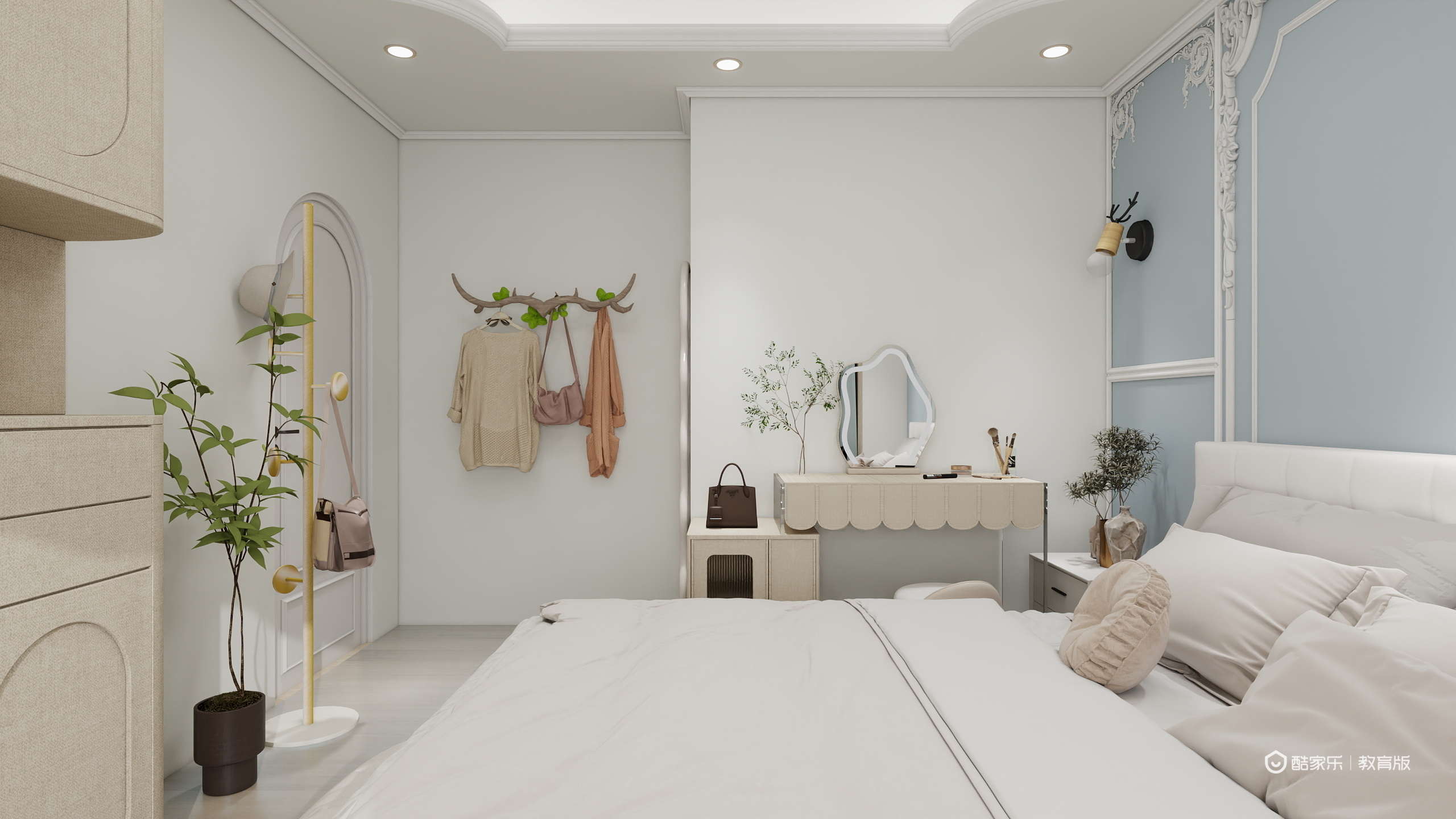 马程想-晨胧华庭住宅小区167㎡4室一层次卧2装修效果图第2张