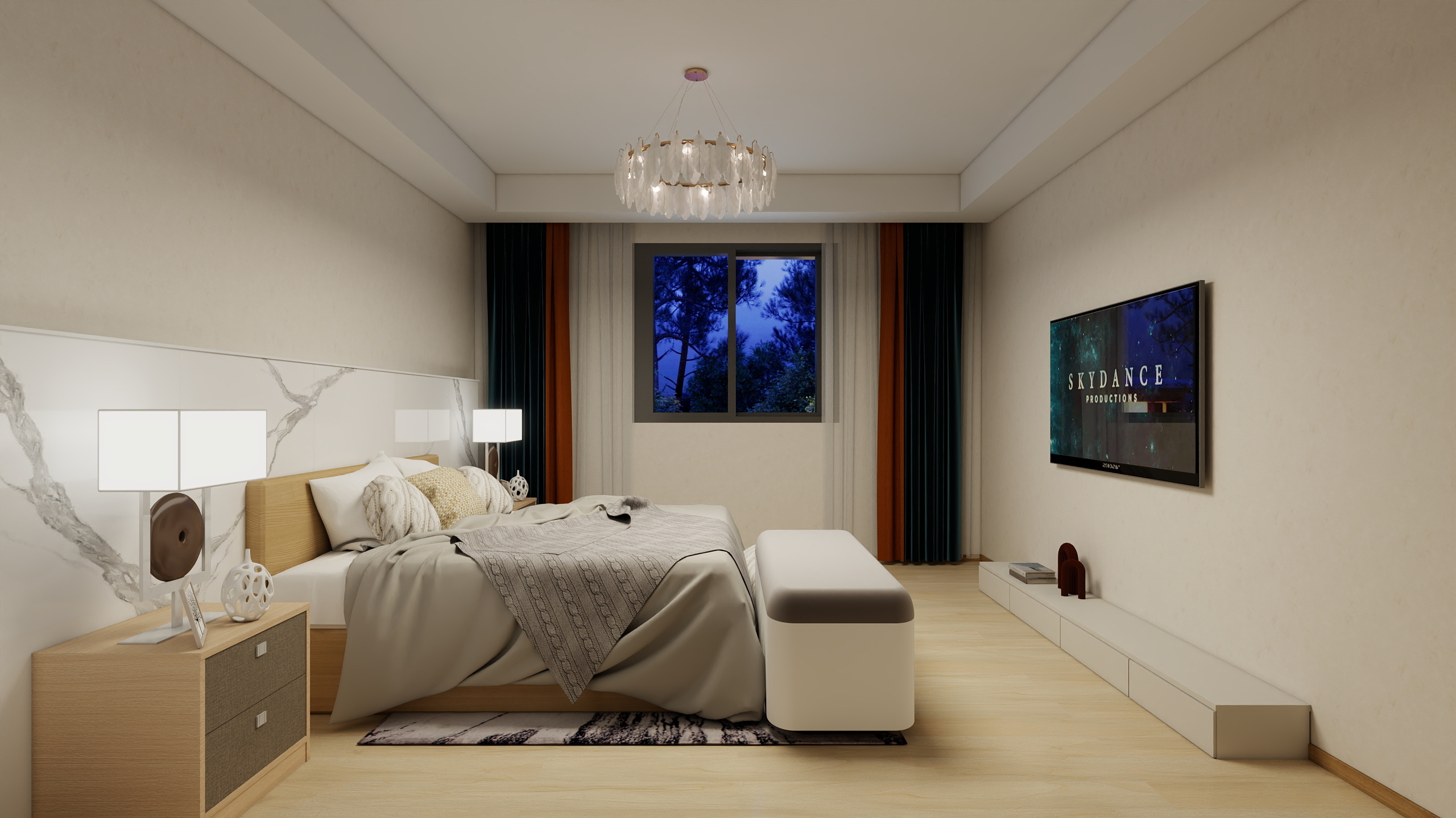 Luxus雷克瑟思艺术涂料小陈-142㎡4室装修效果图