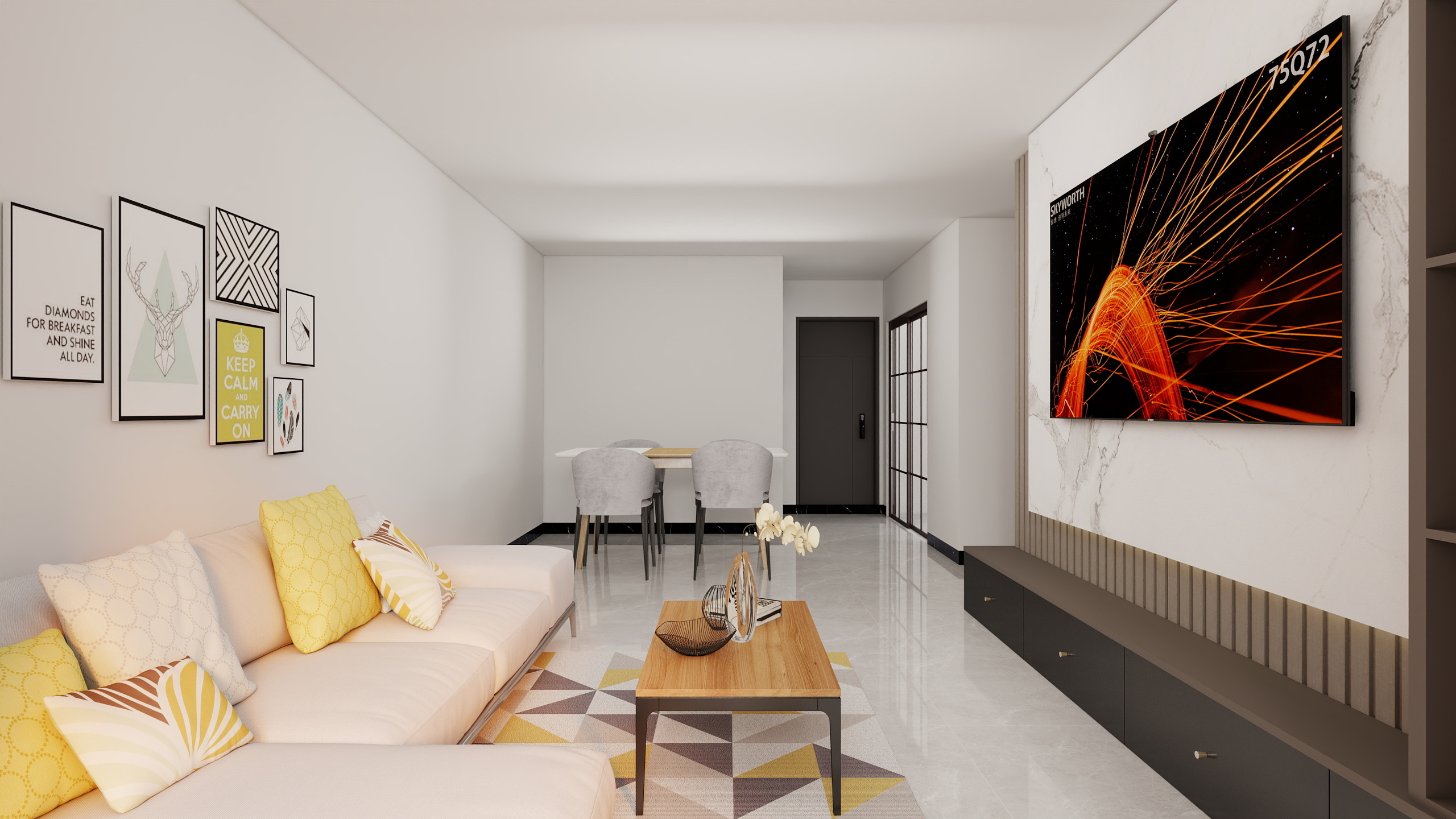 Mr.邓.-海德公园81㎡3室-装修设计方案