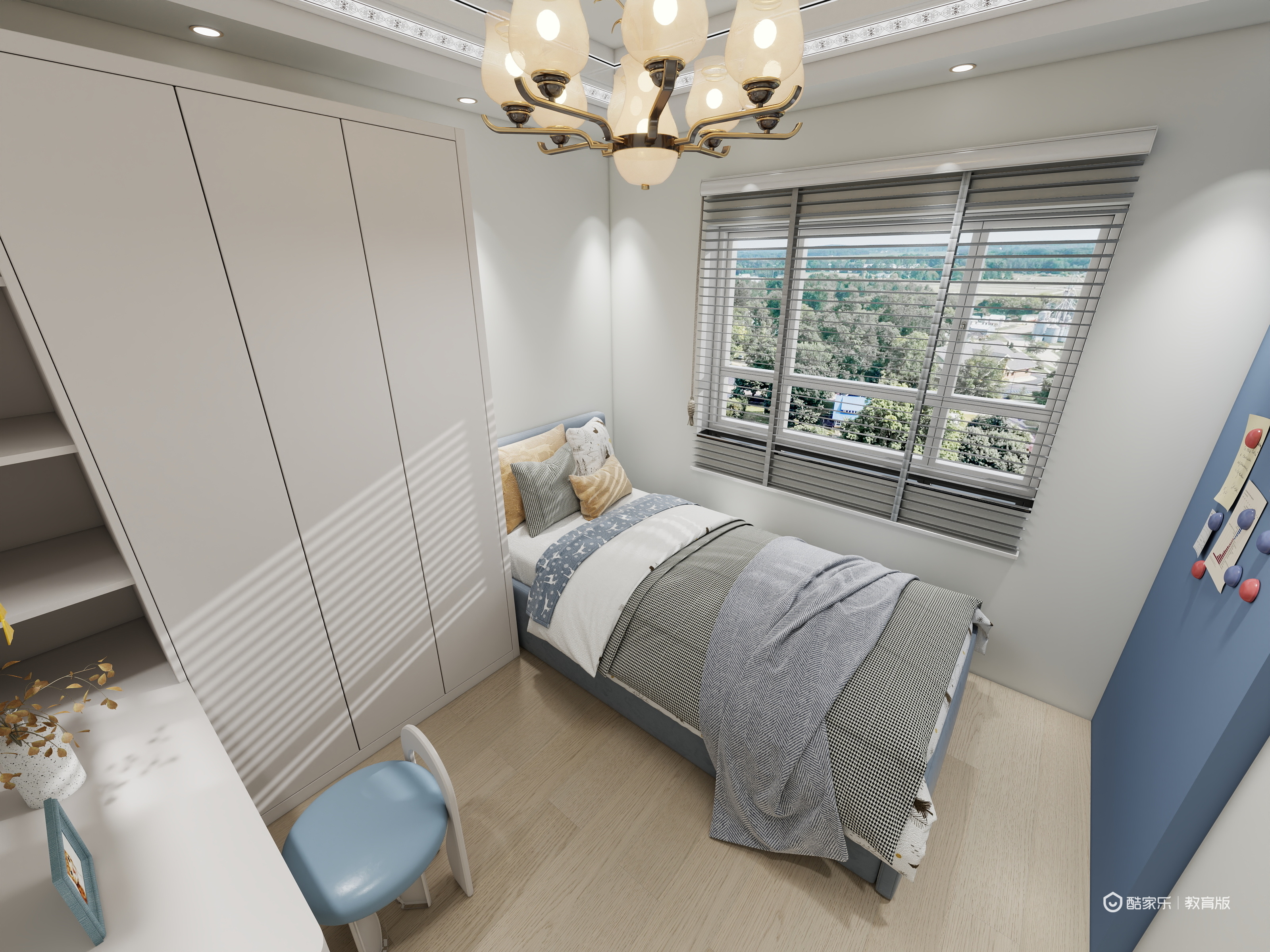 马程想-晨胧华庭住宅小区167㎡4室一层次卧1装修效果图第2张