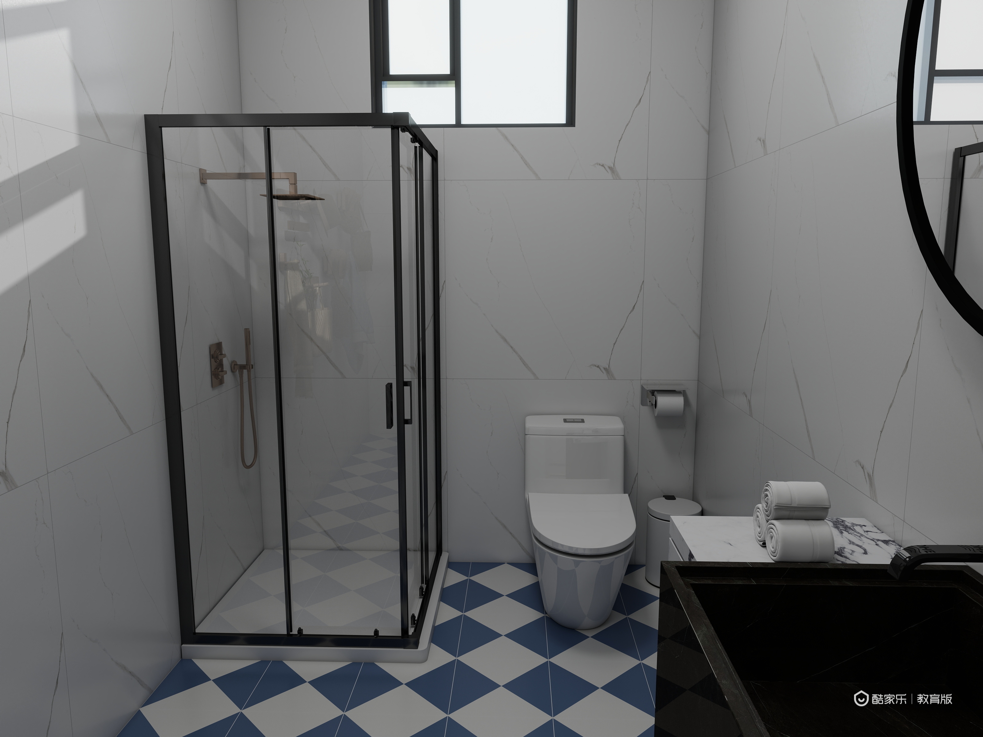 马程想-晨胧华庭住宅小区167㎡4室一层卫生间装修效果图第1张