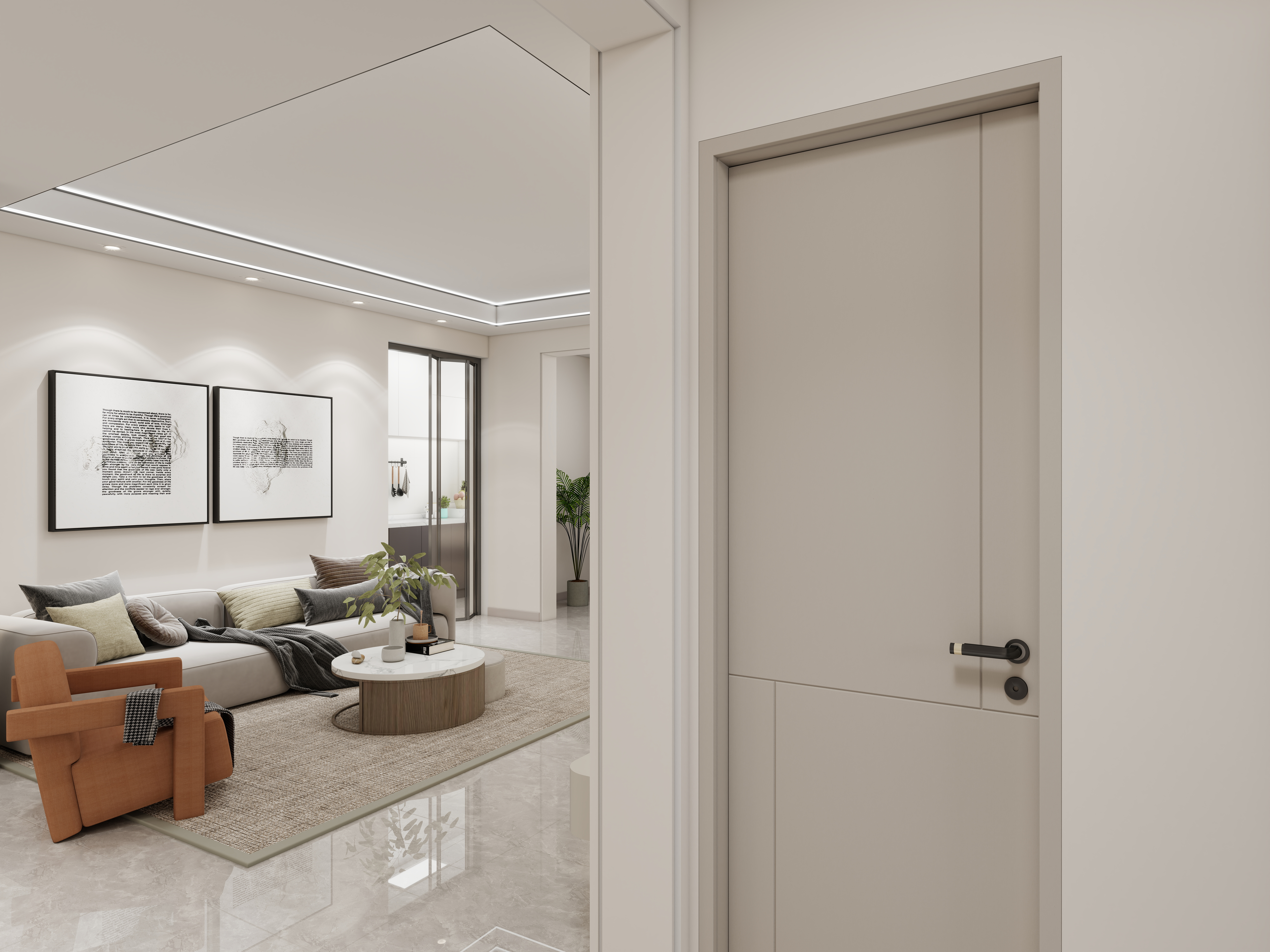 艺雅丽-98平现代简约装修效果图