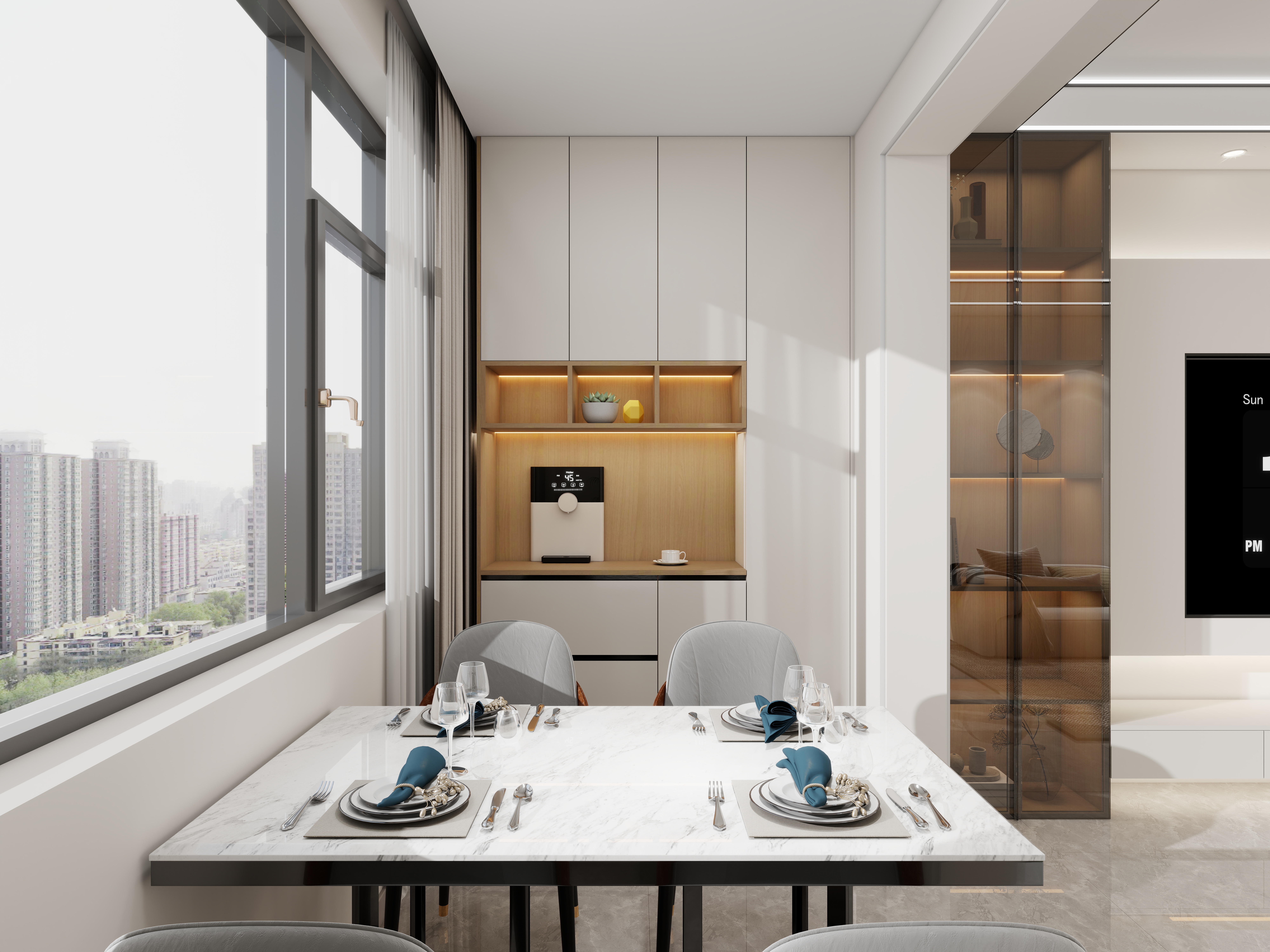 艺雅丽-98平现代简约 装修效果图