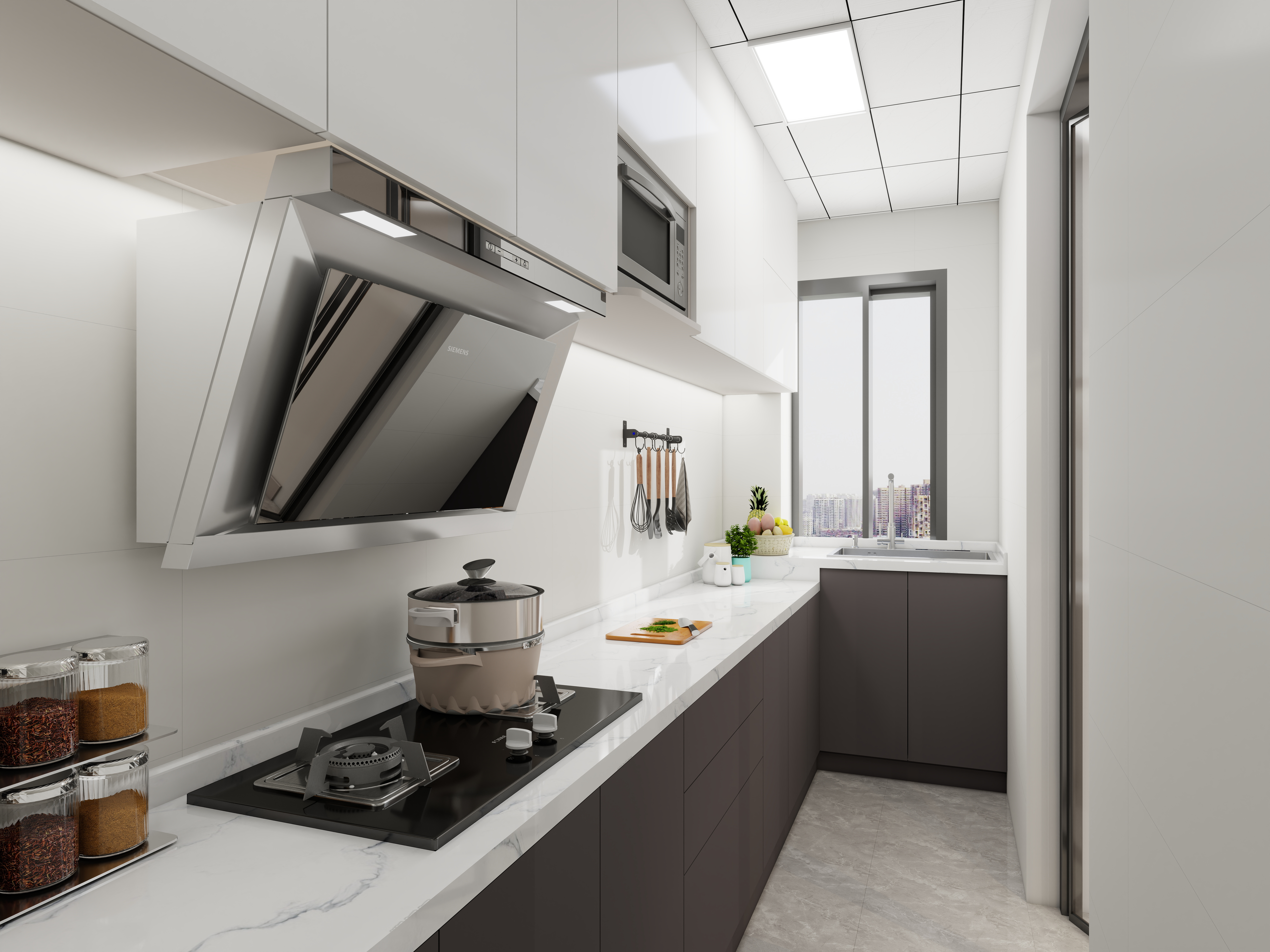 艺雅丽-98平现代简约装修效果图