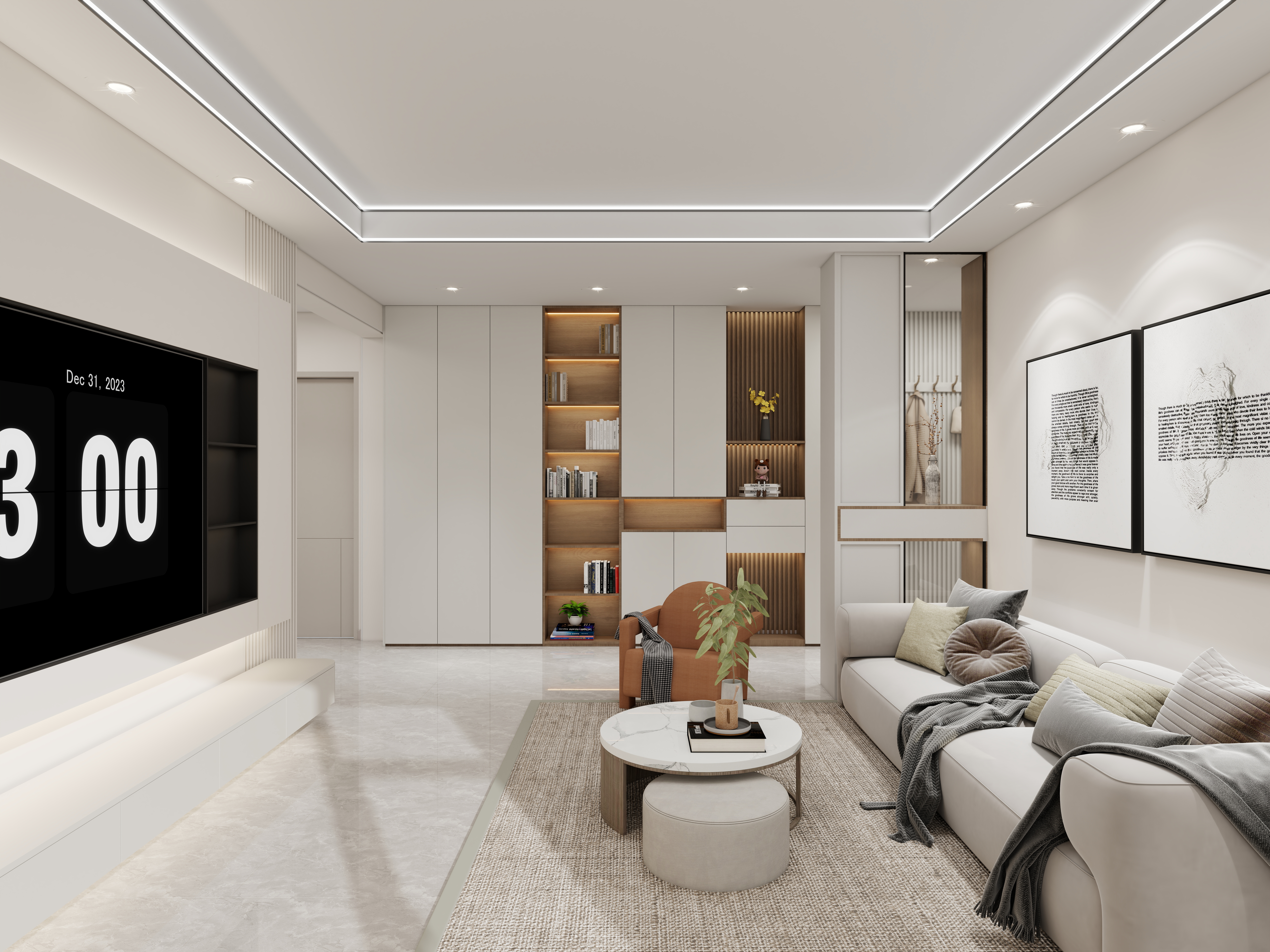 艺雅丽-98平现代简约装修效果图