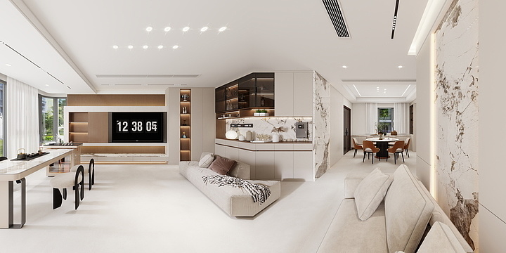 晓明设计工作室.-晓明设计工作室I滨江云宸(现代无主灯四室大平层）-装修设计方案