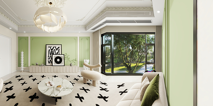 張若璵-紫金天悦 法式奶油风-装修设计方案