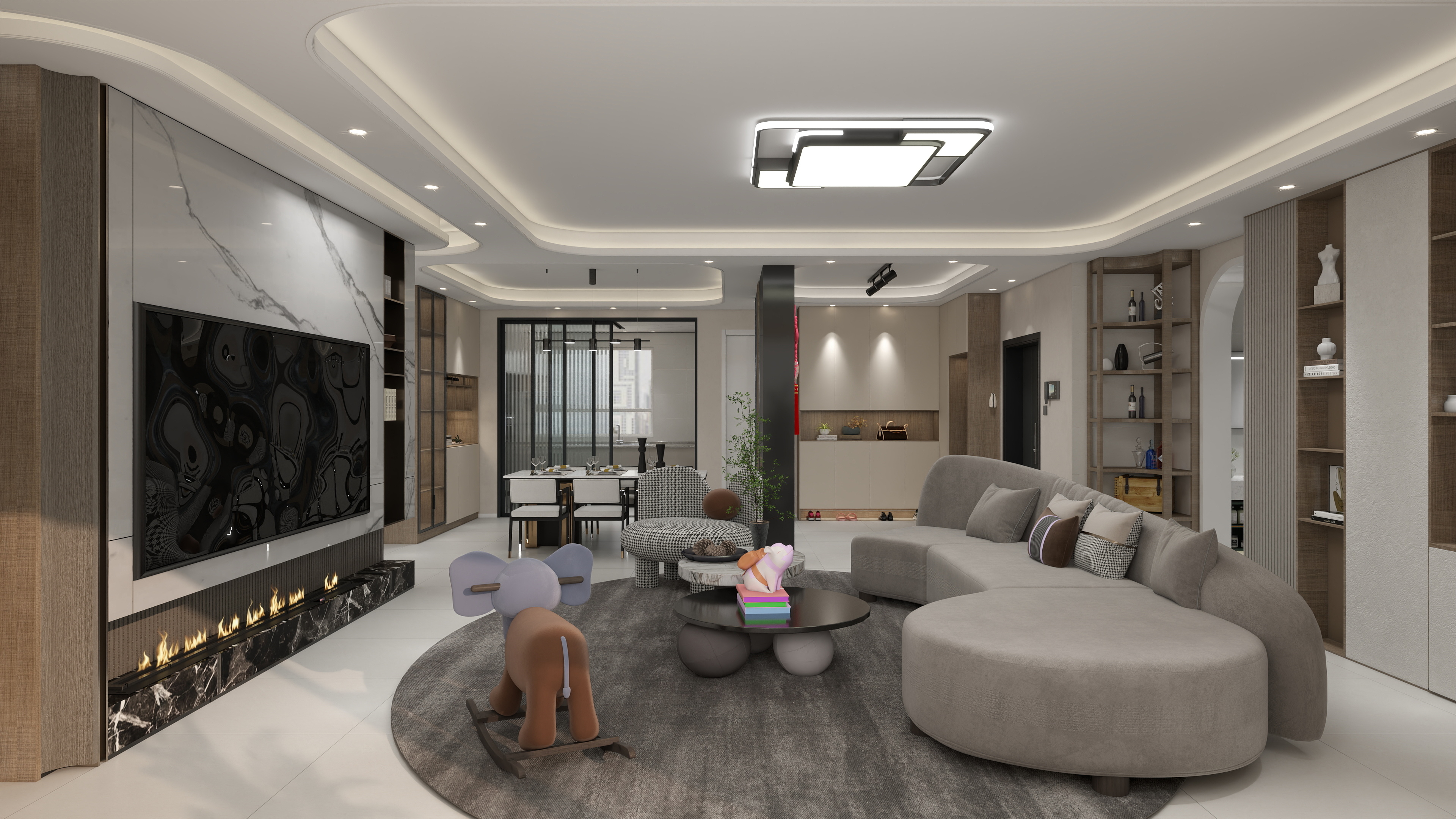 奔奔装饰设计-和平里-163平四室两厅两卫-装修设计方案