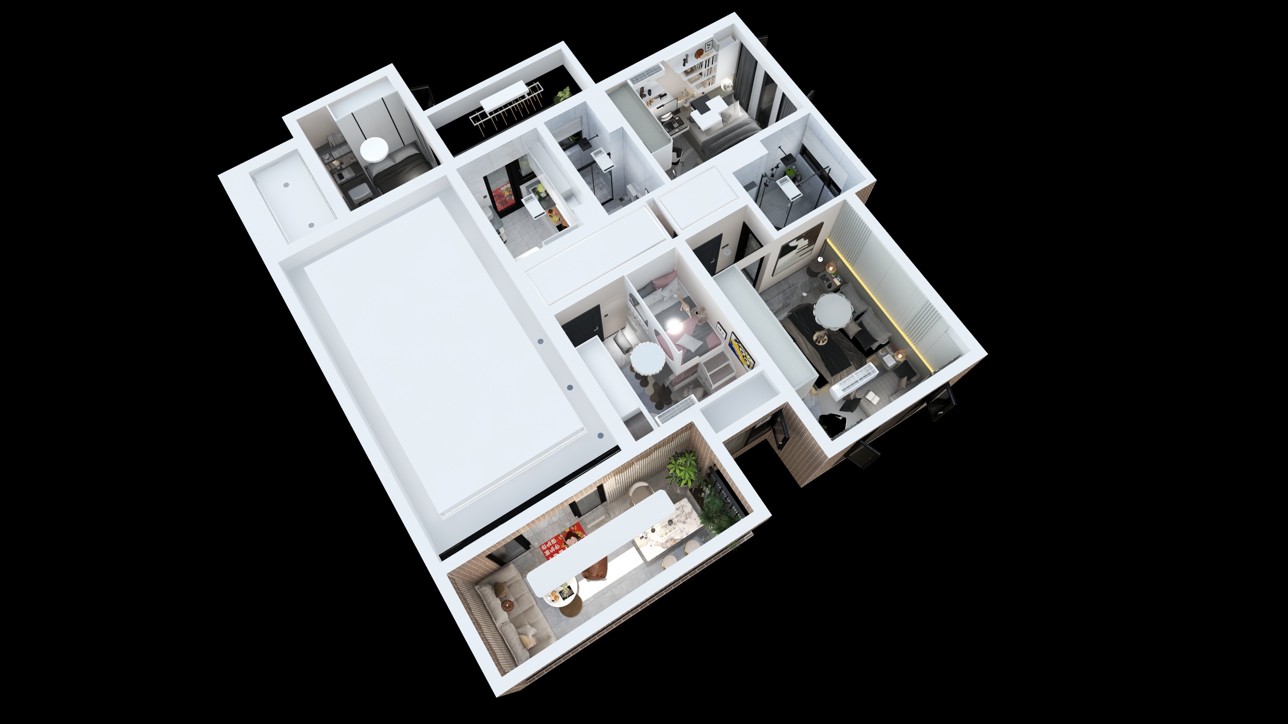 逸高全屋定制设计师刘成鸿-5栋2302动态效果图-方案四-装修设计方案