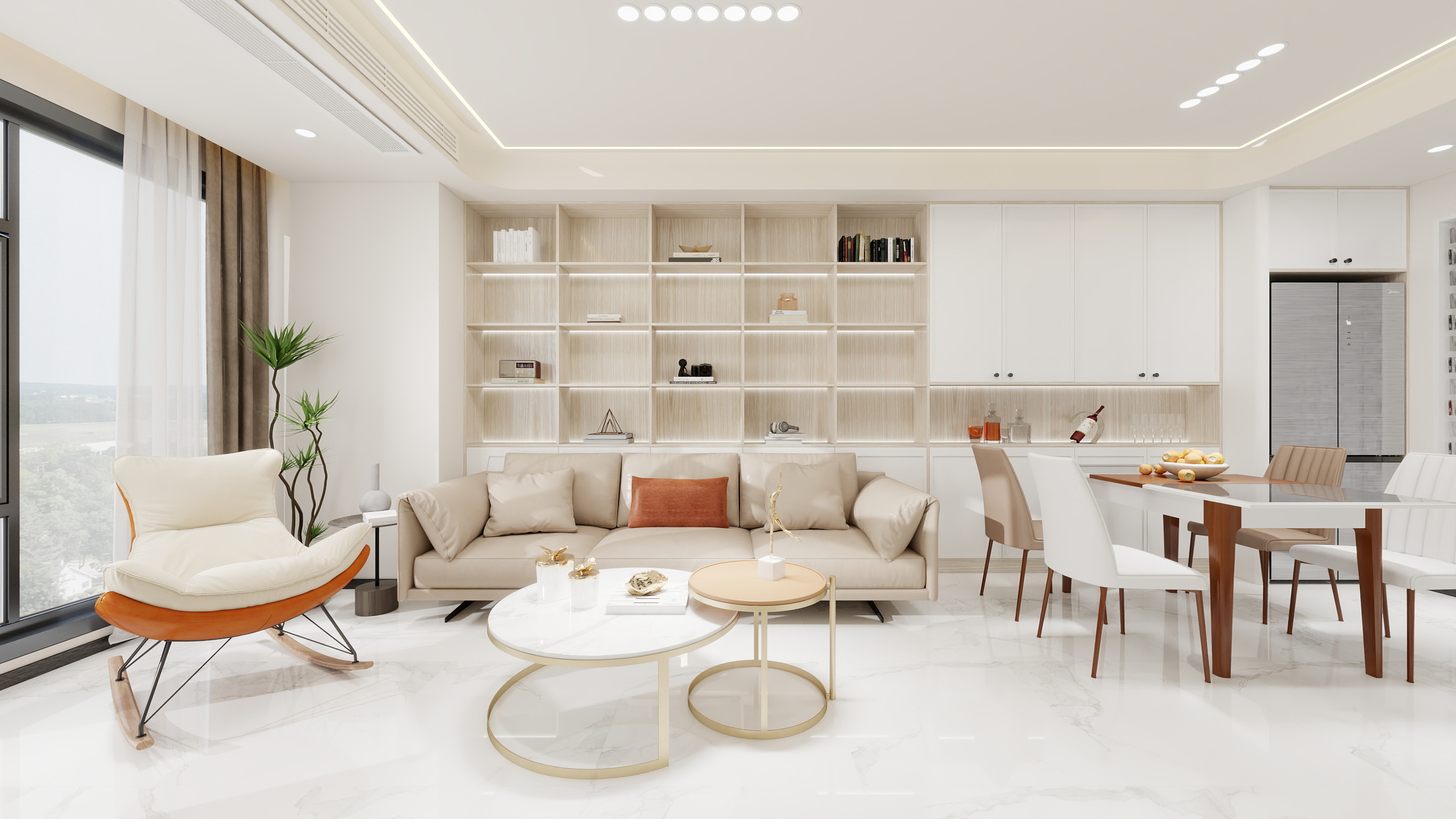 孤独的52赫兹-新农家园-西区现代简约68㎡2室装修效果图