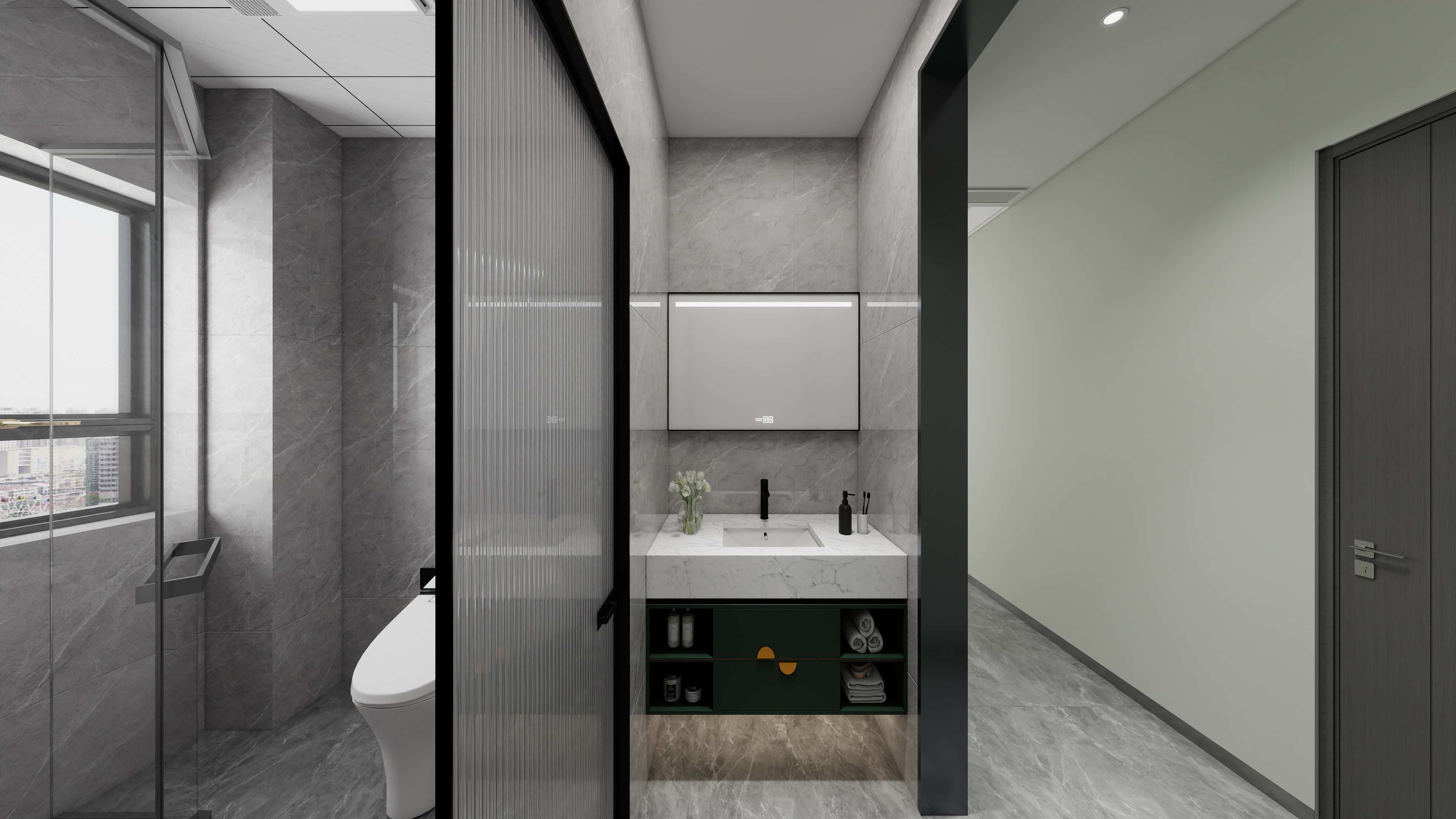 艺雅丽-160平后现代 一层卫生间装修效果图第1张