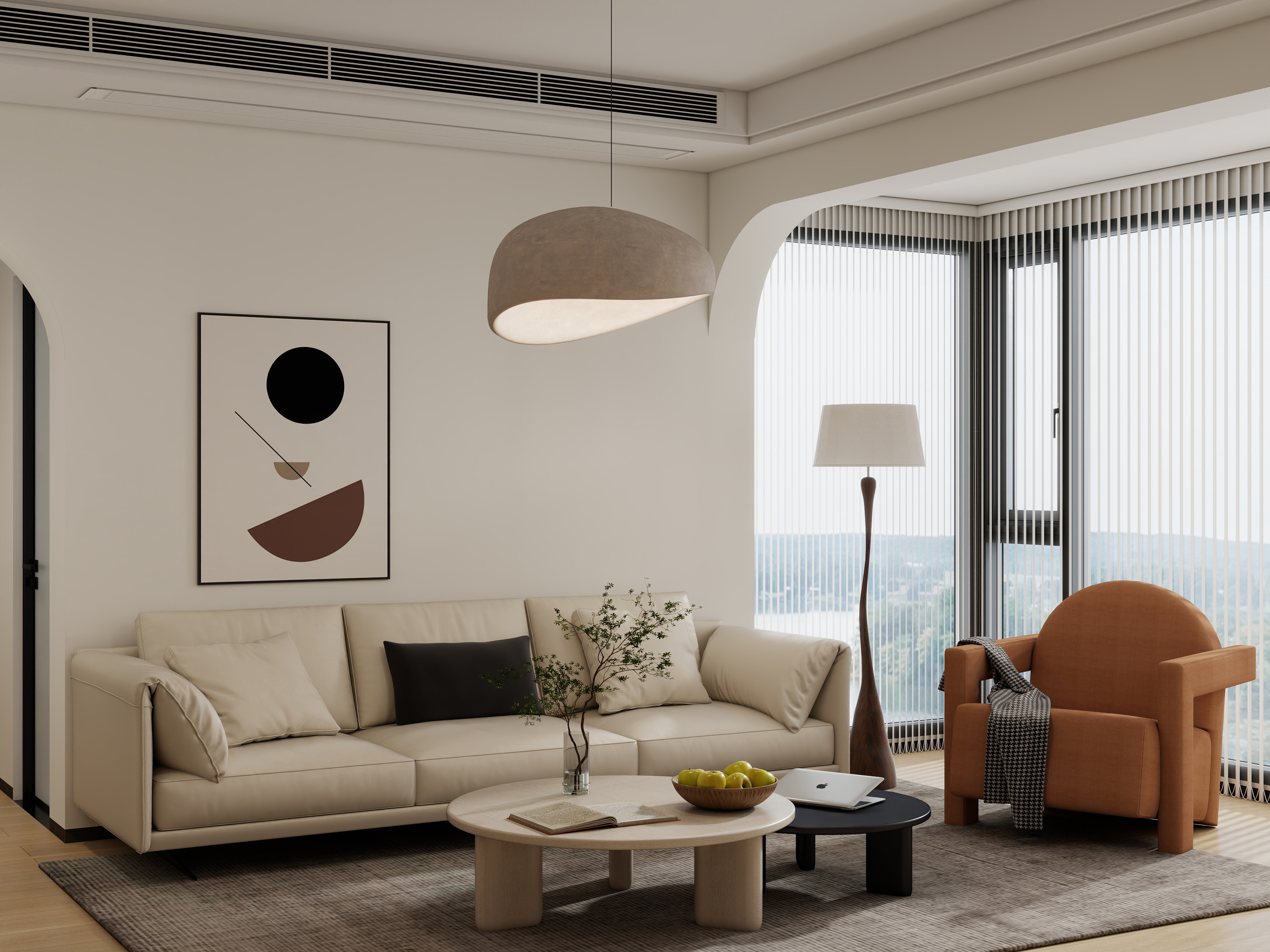 玟佰-现代简约原木风3室80m²-装修设计方案