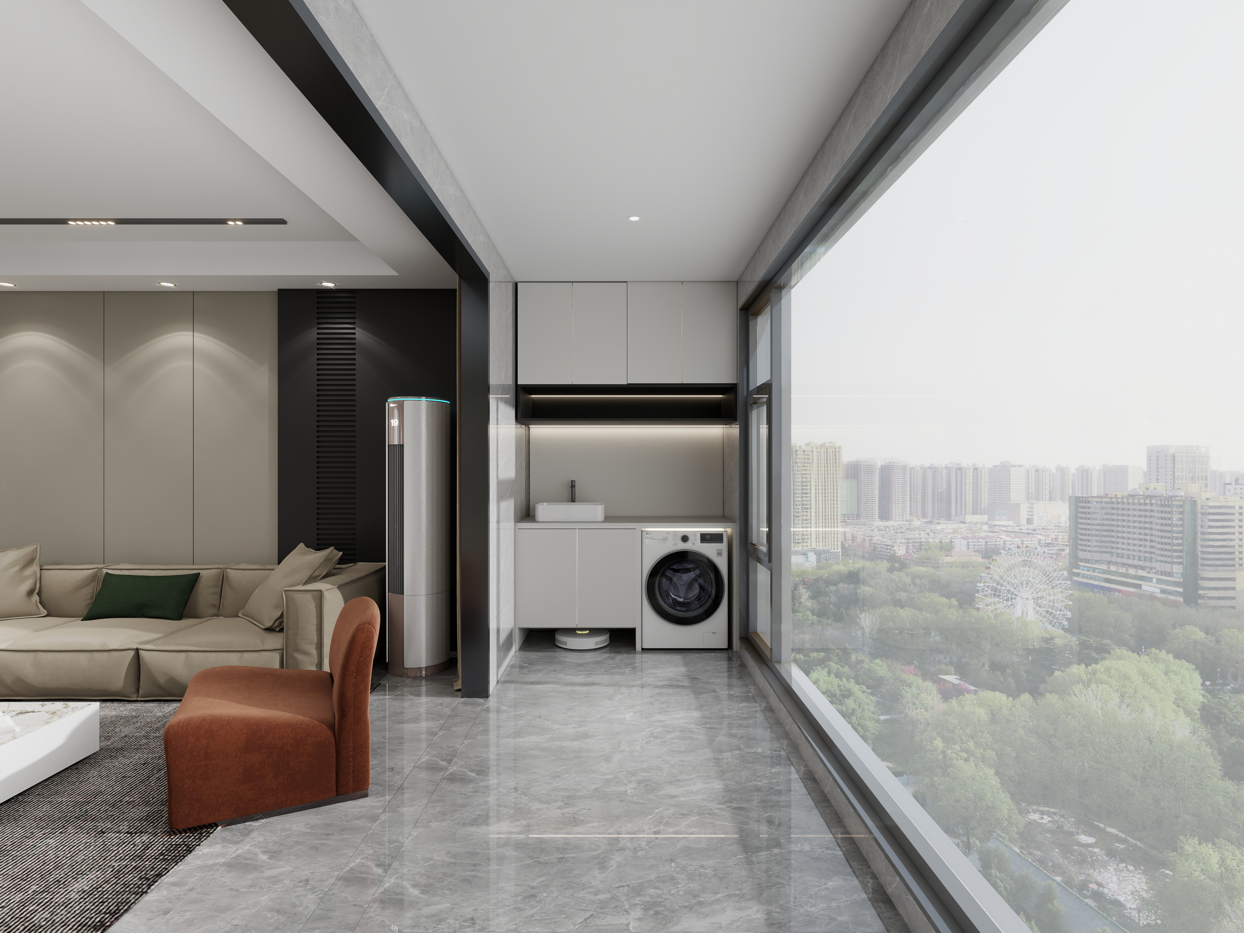 艺雅丽-160平后现代 一层阳台装修效果图第1张