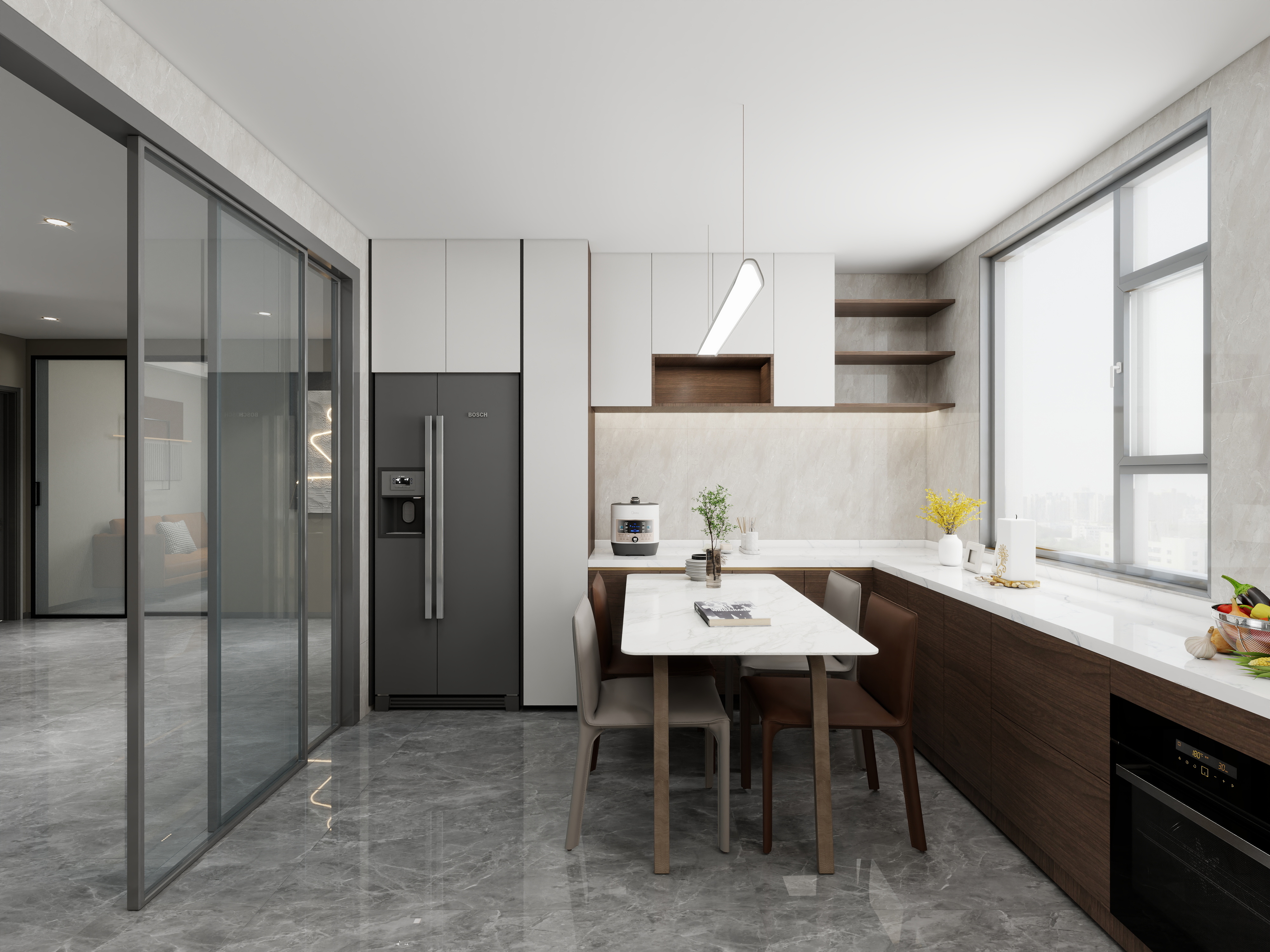 艺雅丽-160平后现代 一层厨房装修效果图第2张