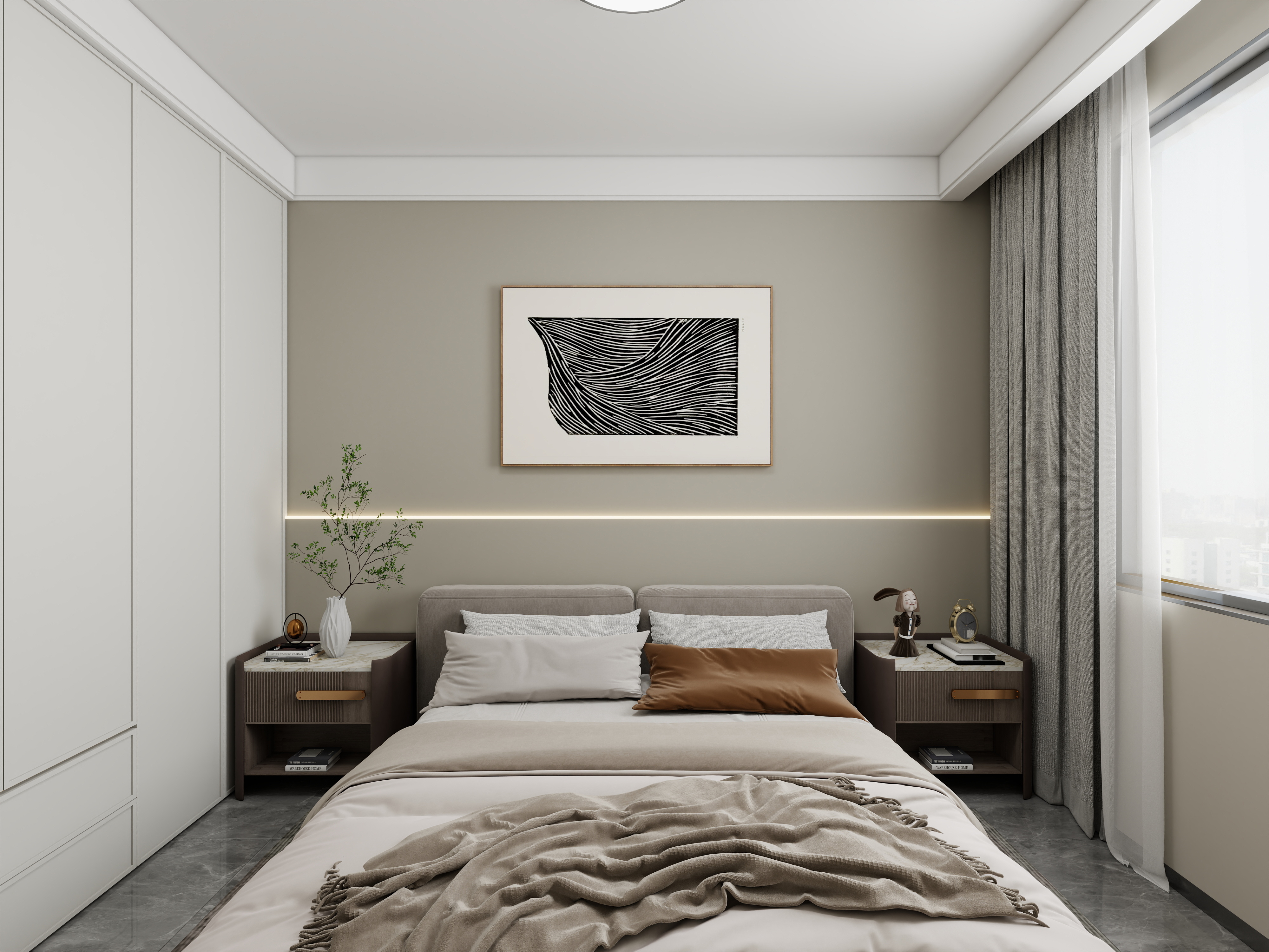 艺雅丽-160平后现代 一层卧室1装修效果图第1张